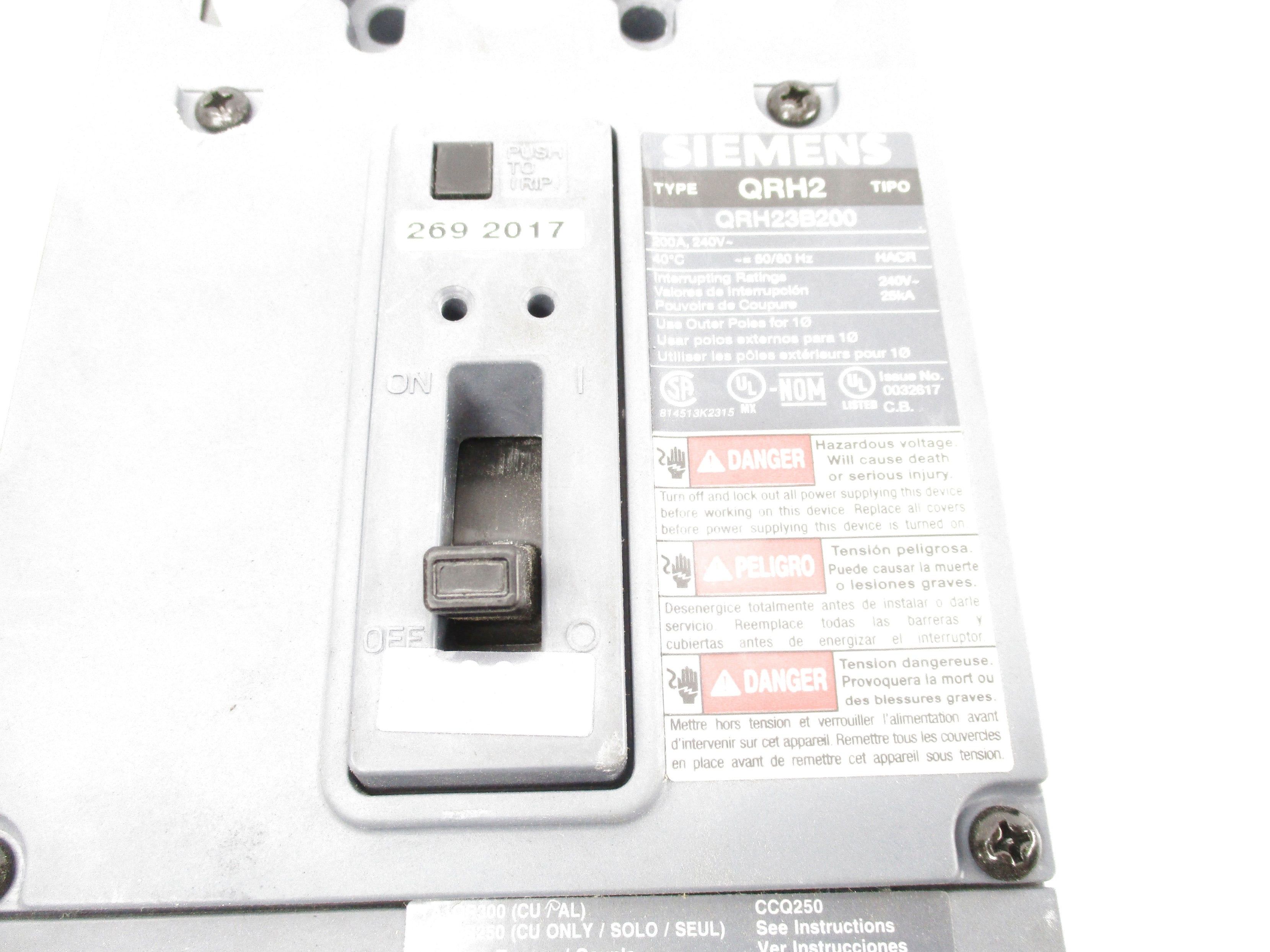 SIEMENS QRH23B200 200A 240V NSNP