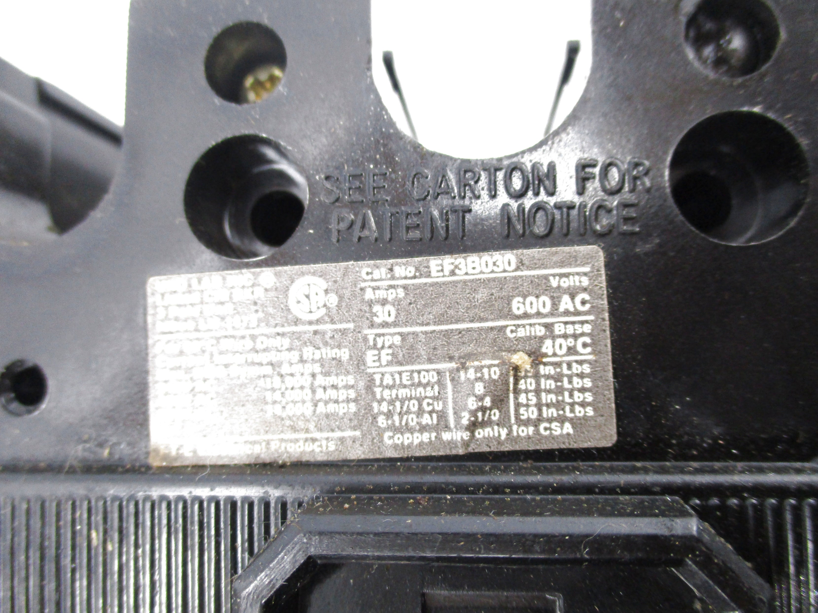ITE EF3B030 30A 600VAC NSNP