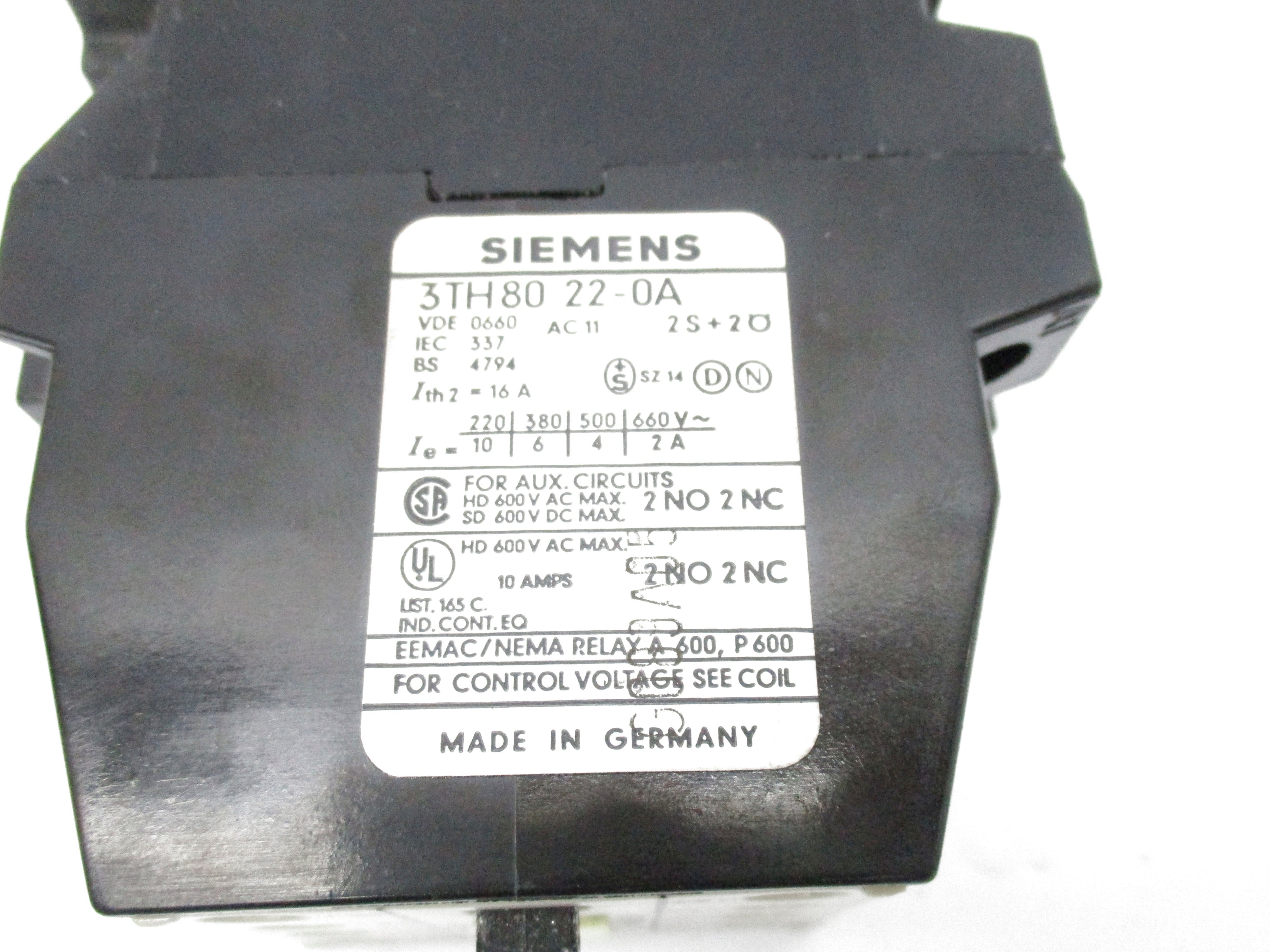 SIEMENS 3TH8022-0A 24V 10A NSNP