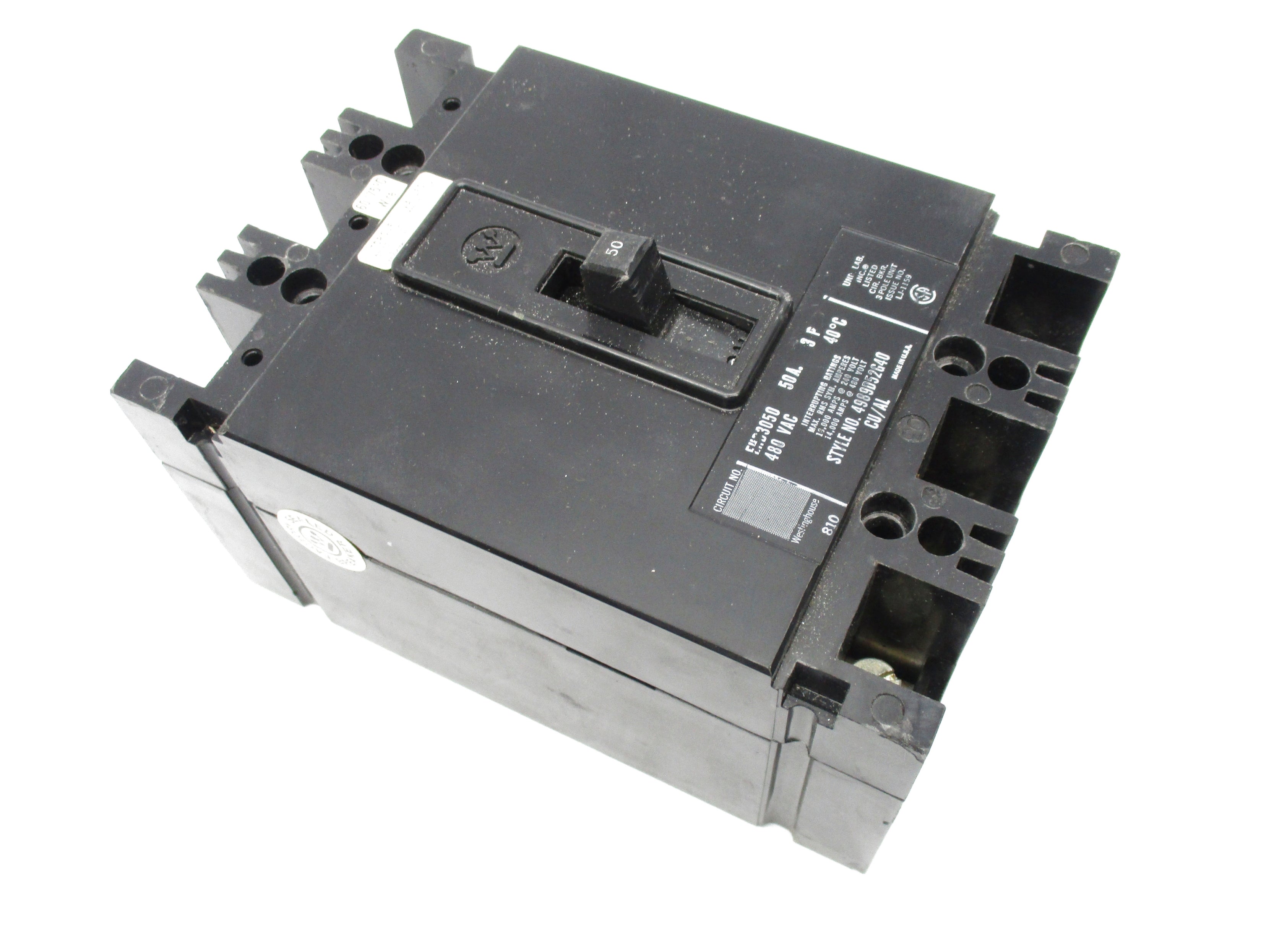 WESTINGHOUSE EHD3050 480VAC 50A UNMP