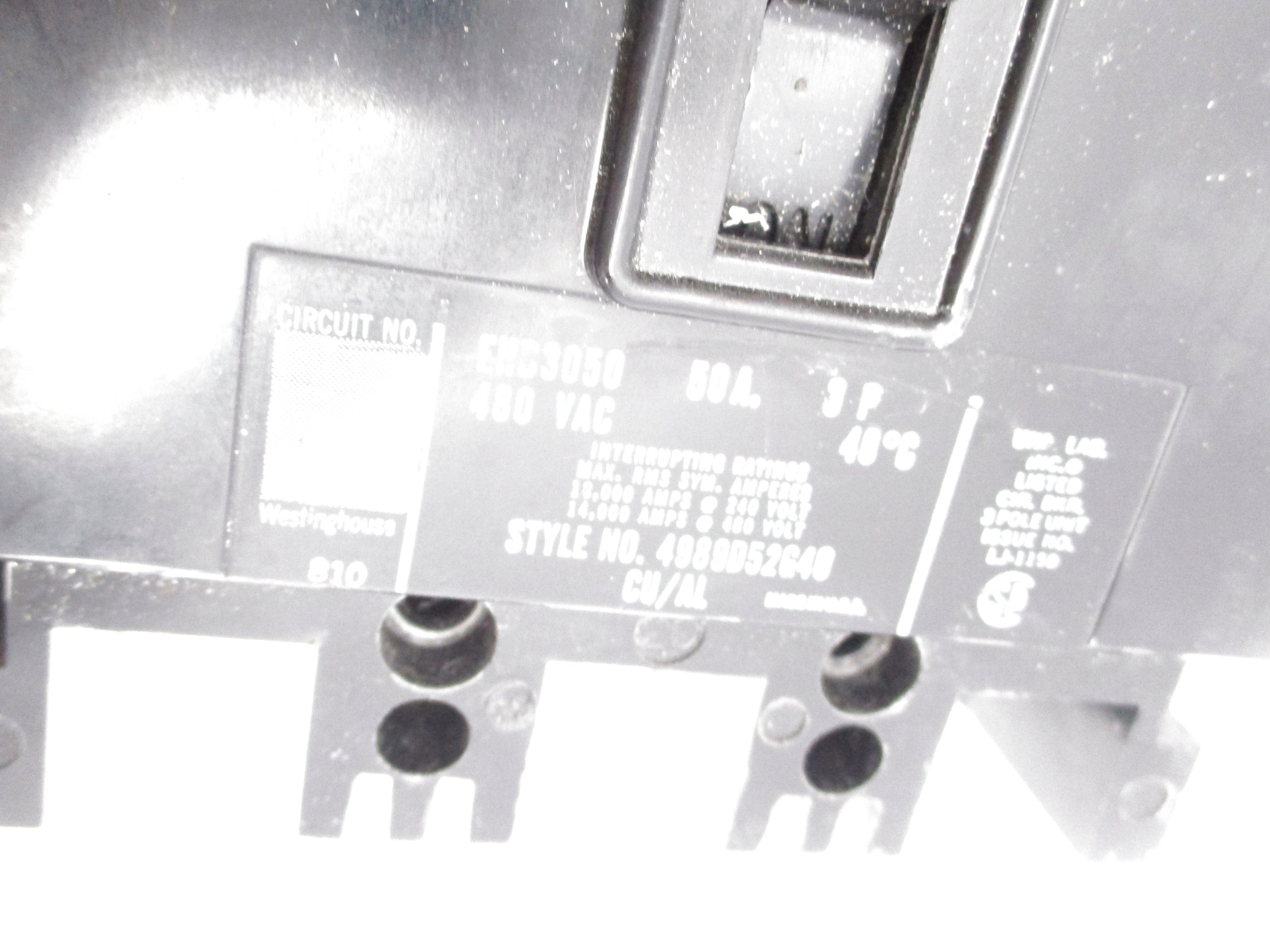 WESTINGHOUSE EHD3050 480VAC 50A UNMP