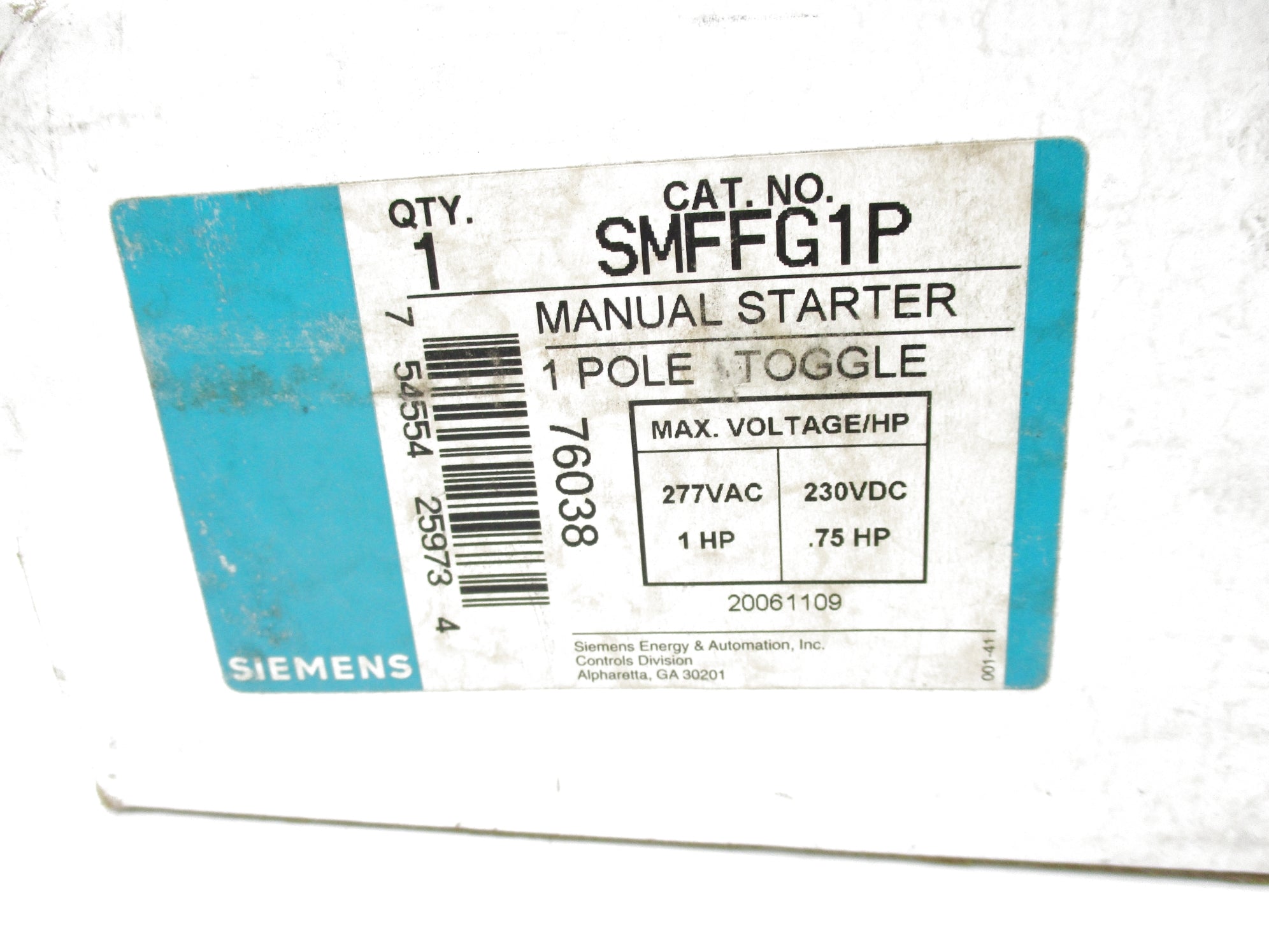 SIEMENS SMFFG1P 277VAC 572A NSMP