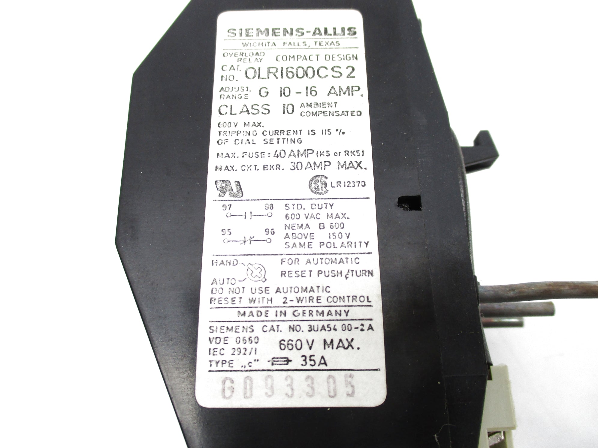 SIEMENS OLR1600CS2 NSMP