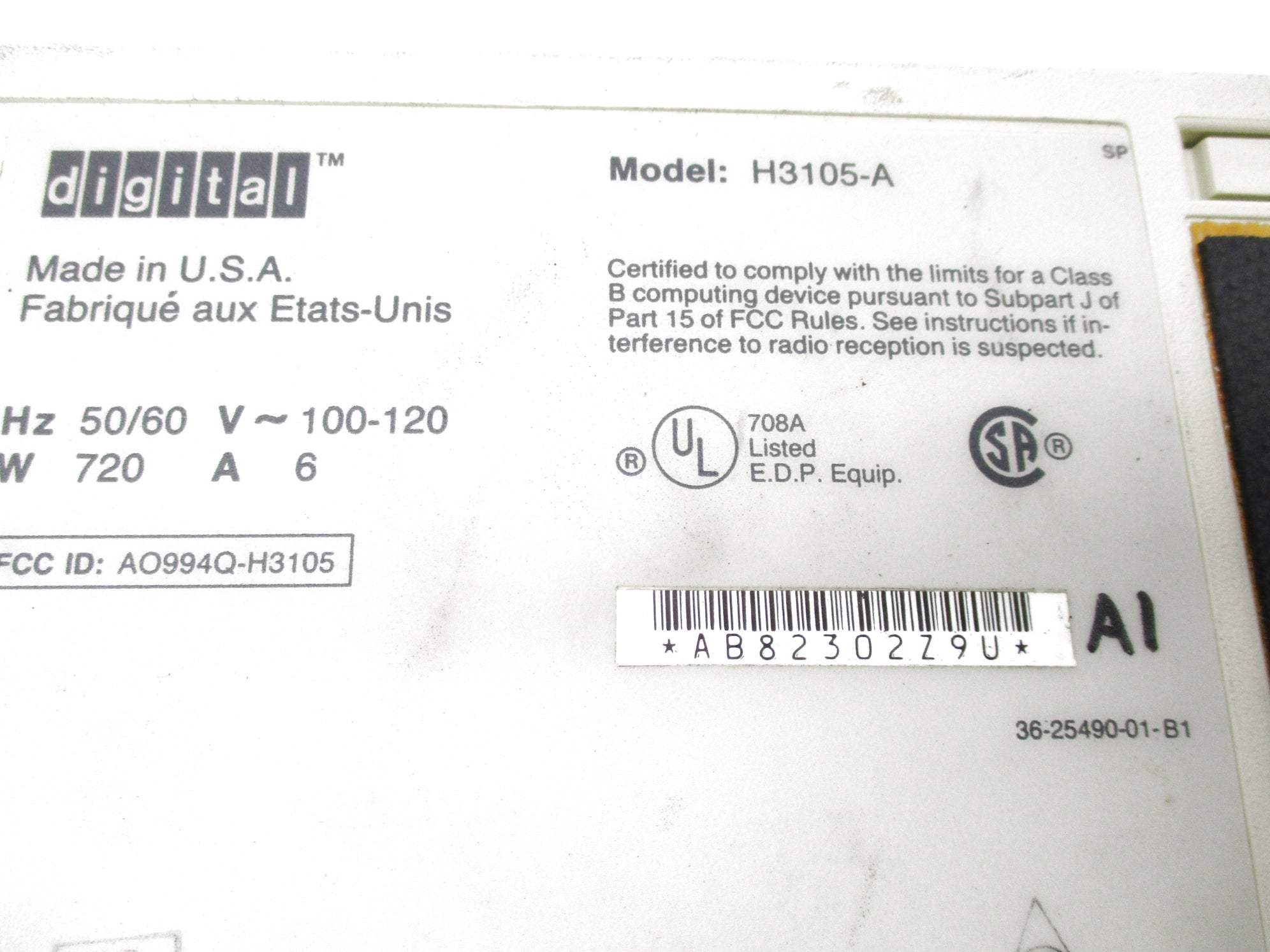 DIGITAL H3105-A UNMP