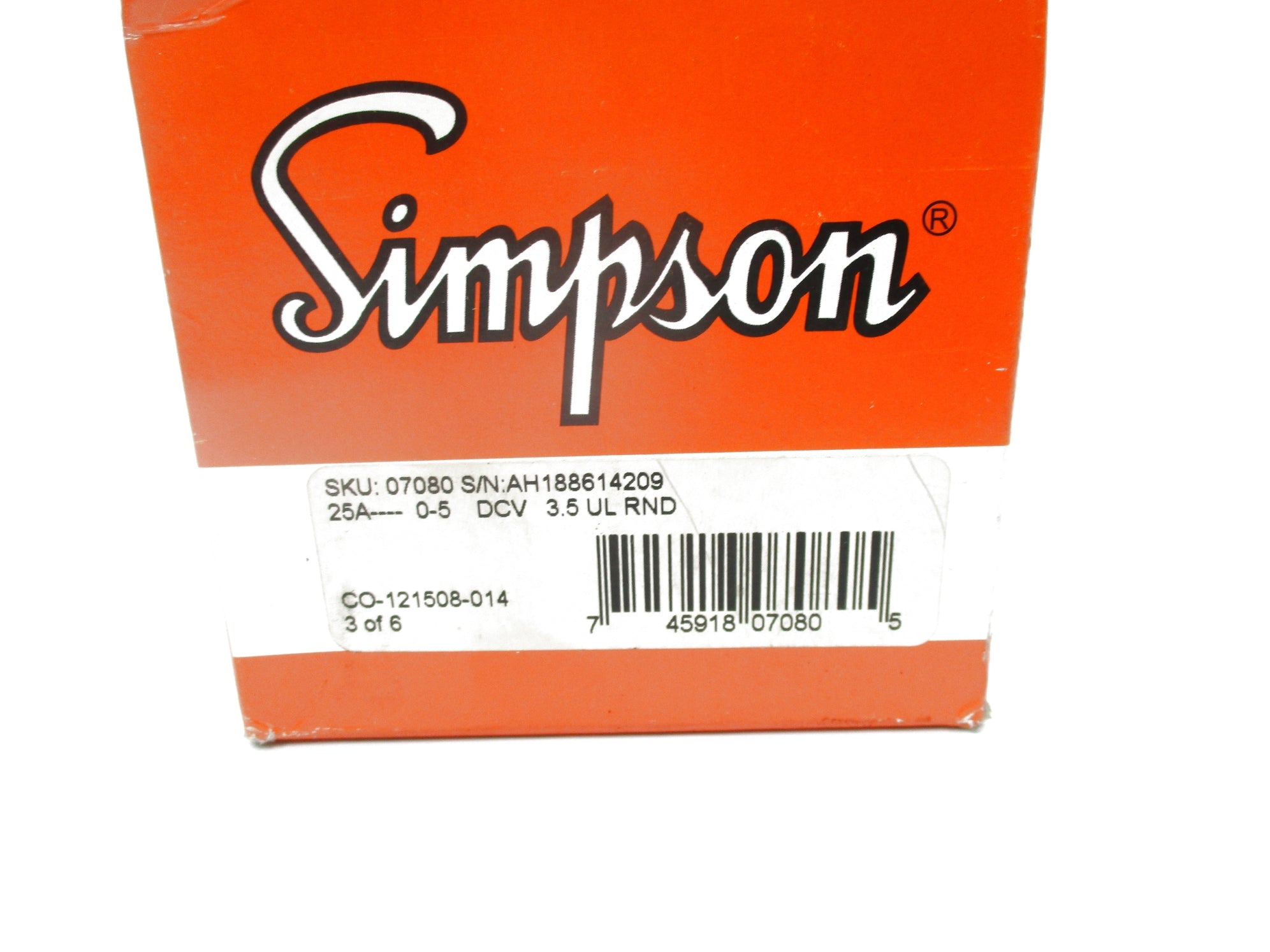 SIMPSON 07080 0-5PSI NSMP