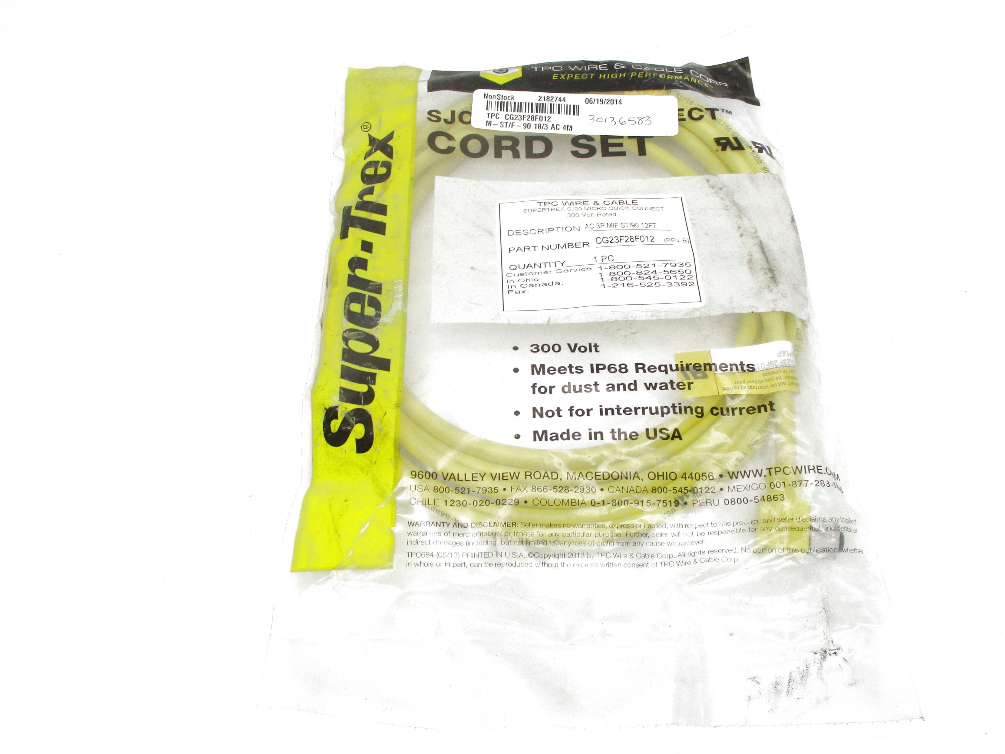 TPC WIRE & CABLE CG23F28F012 NSMP