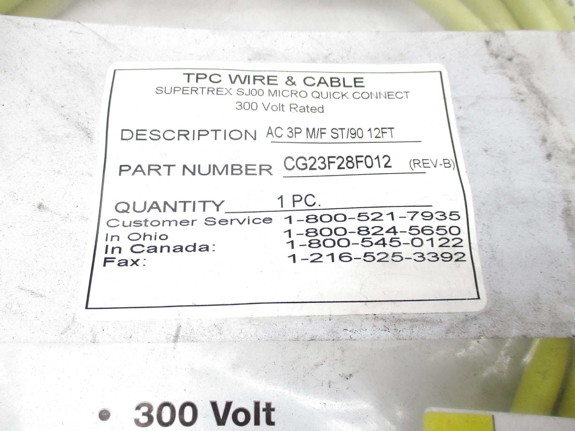 TPC WIRE & CABLE CG23F28F012 NSMP