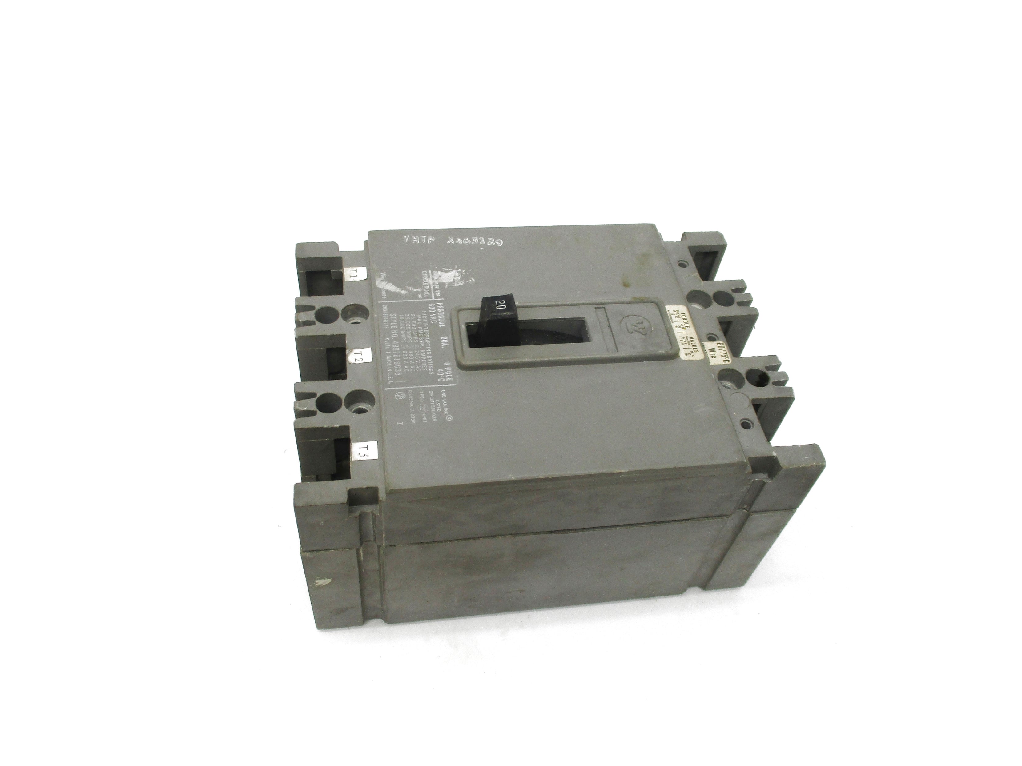 WESTINGHOUSE HFB3020L 20A 600VAC (GREY) UNMP