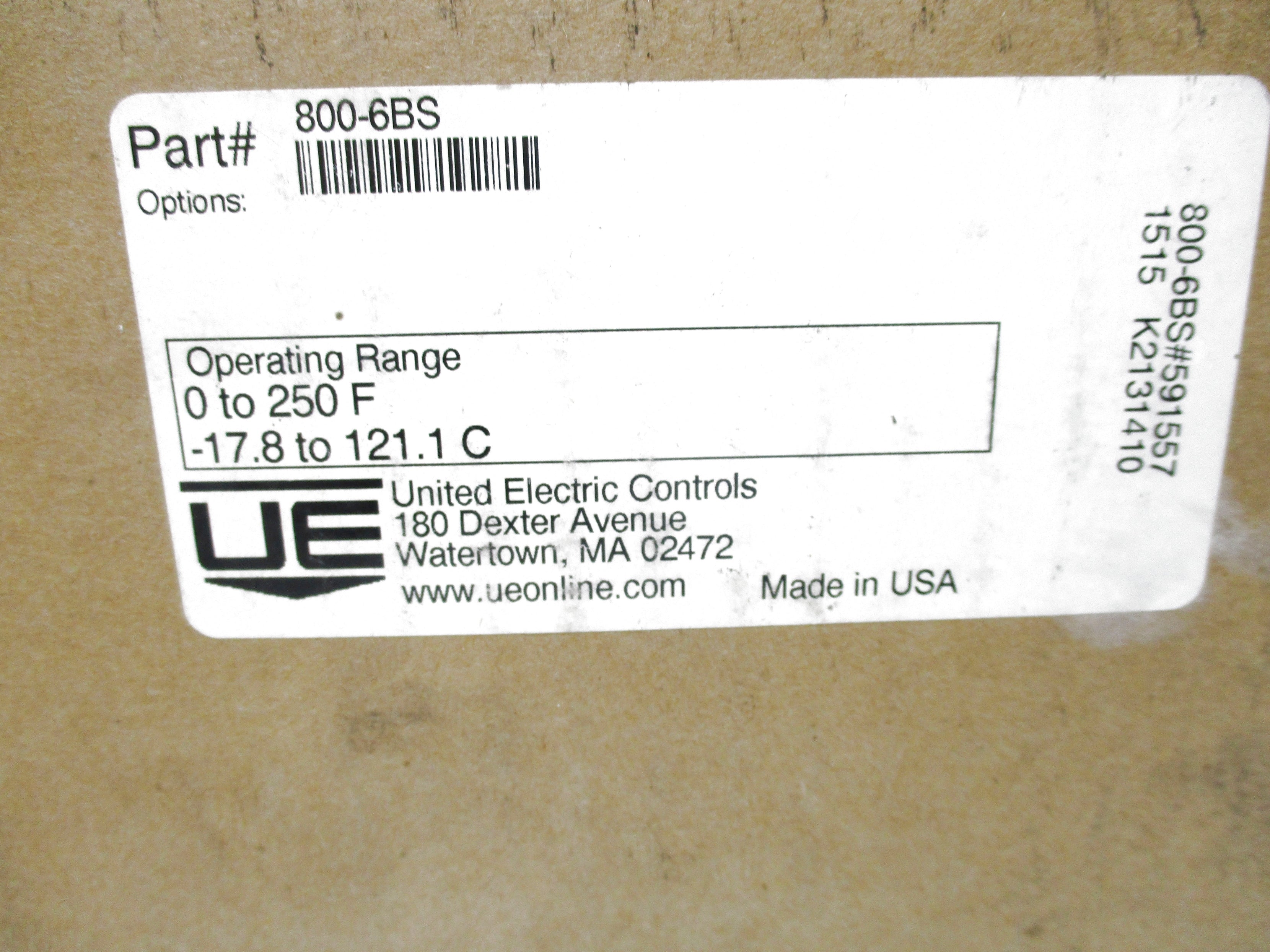 UNITED ELECTRIC 800-6BS NSMP