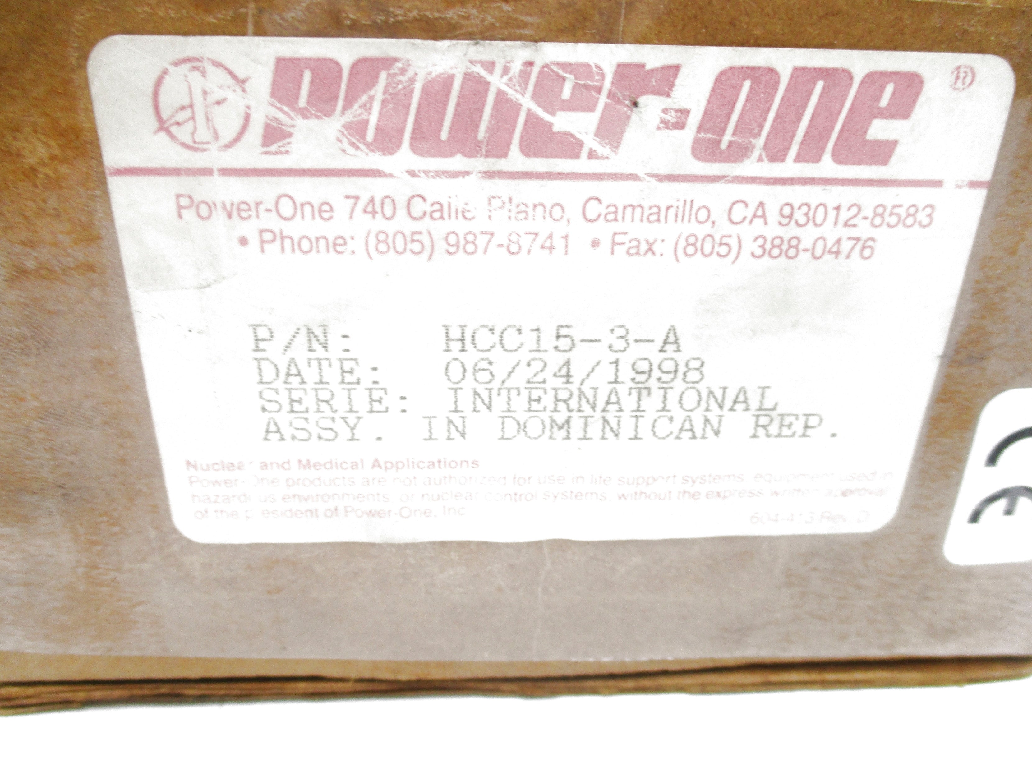POWER -ONE HCC15-3-A NSMP