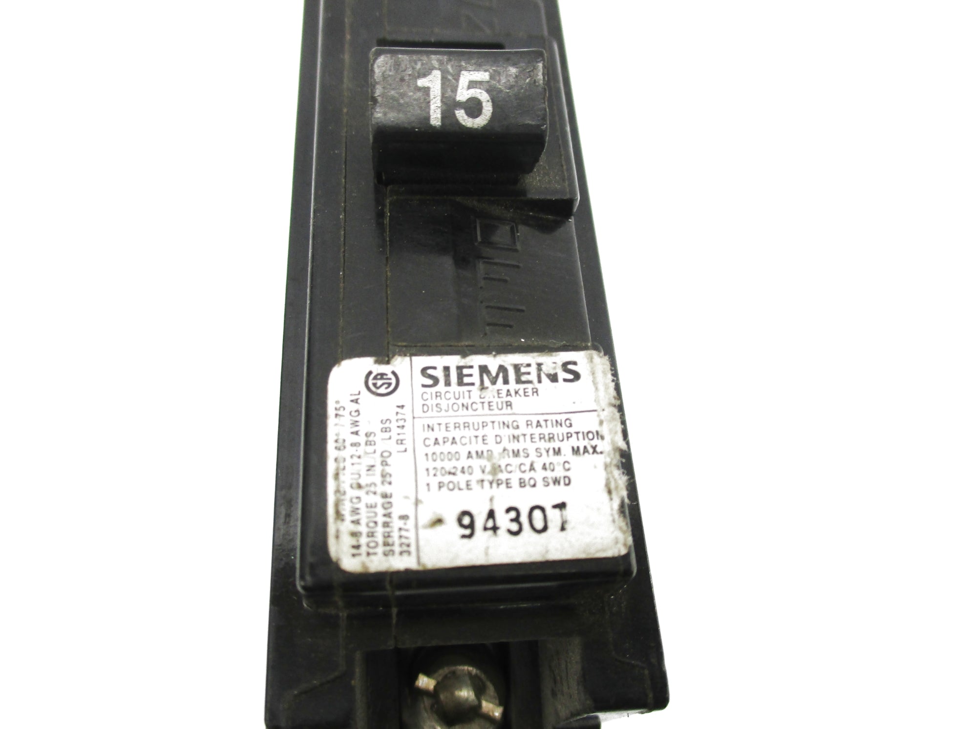 SIEMENS BQ115 120/240V 15A UNMP
