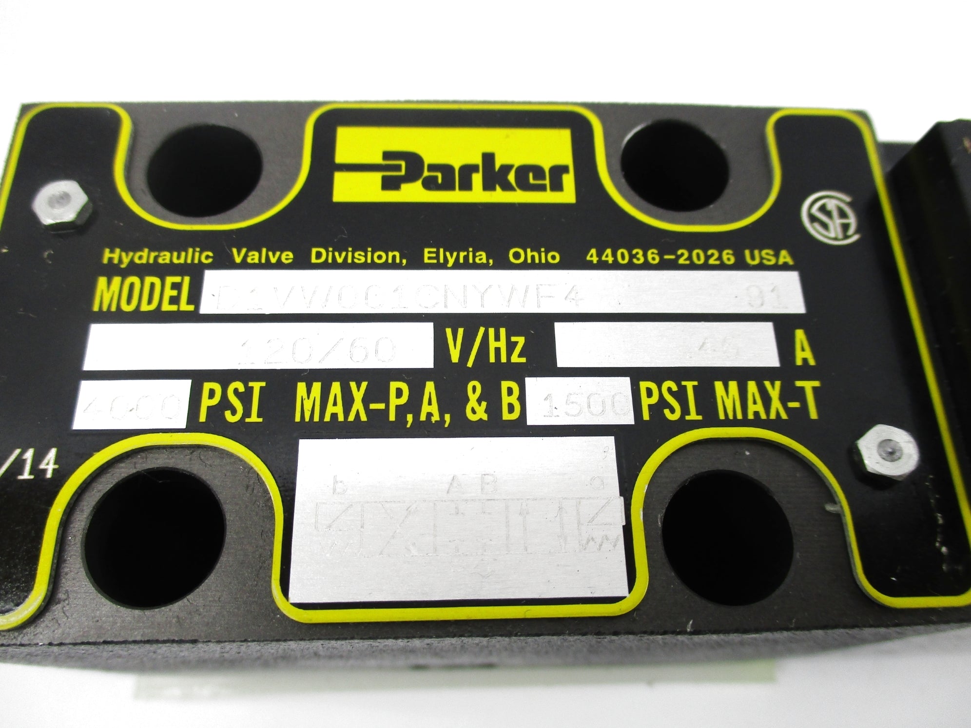 PARKER D1VW001CNYWF4 120V 4000PSI UNMP