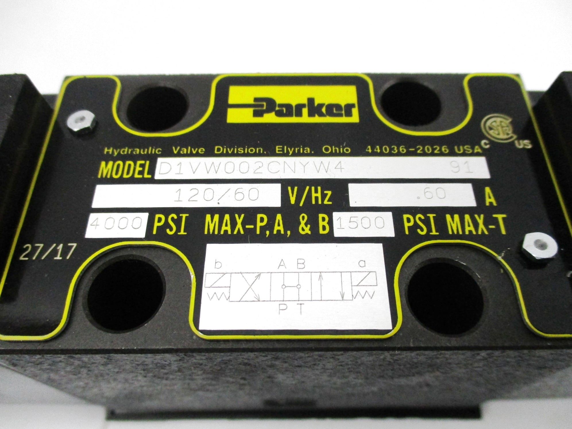 PARKER D1VW002CNYW4 120V/60HZ 4000PSI NSNP