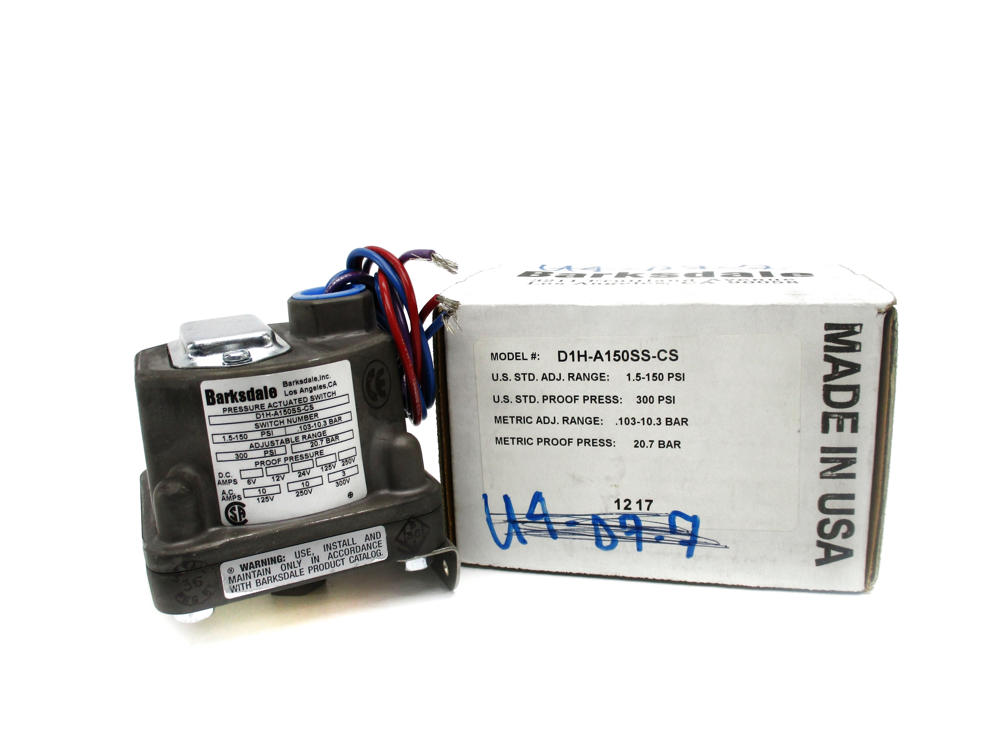 BARKSDALE D1H-A150SS-CS 300PSI NSMP
