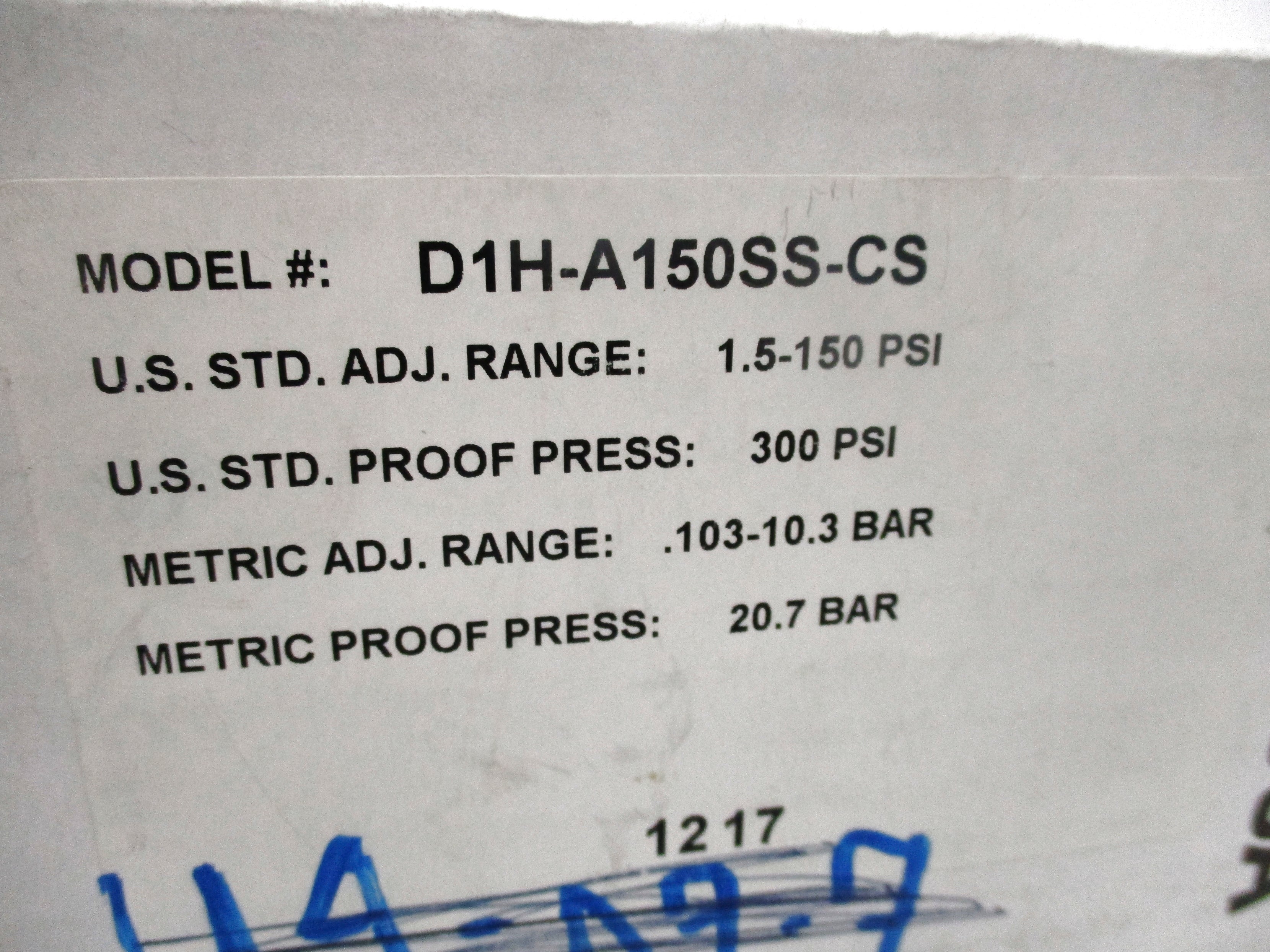BARKSDALE D1H-A150SS-CS 300PSI NSMP