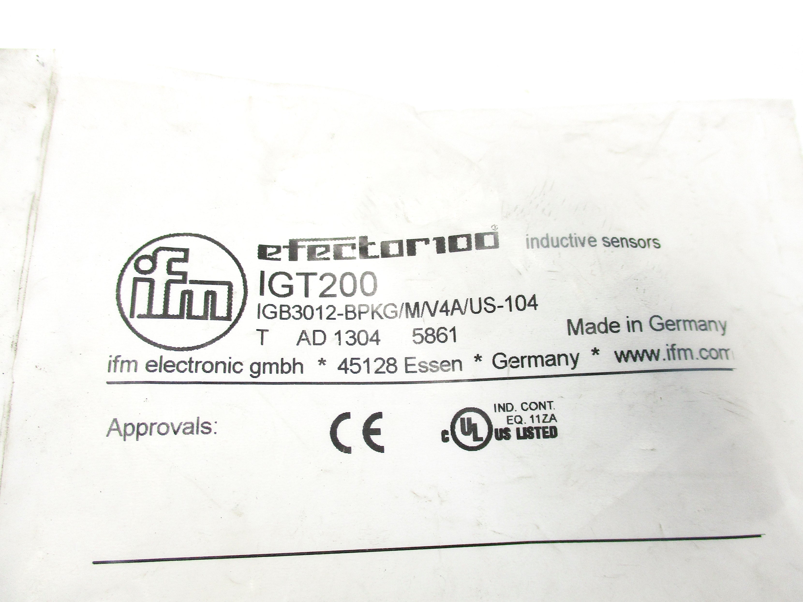 IFM EFECTOR IGB3012-BPKG/M/V4A/US-104 IGT200 NSMP