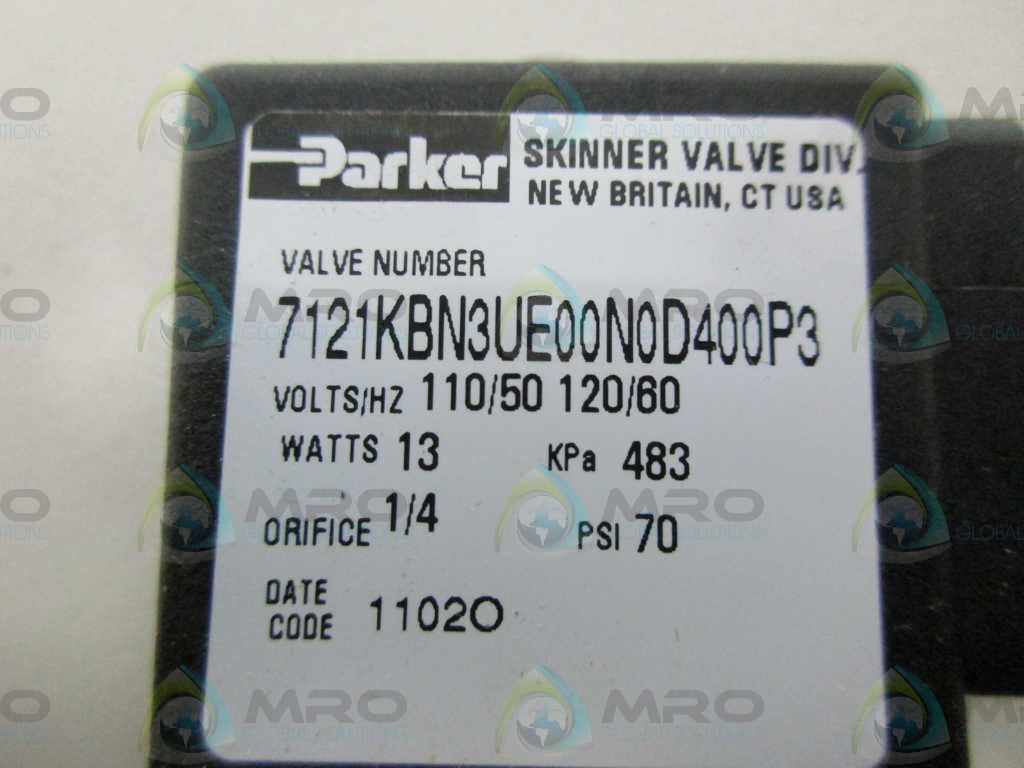 PARKER 7121KBN3UE00N0D400P3 SKINNER VALVE*NEW IN BOX*
