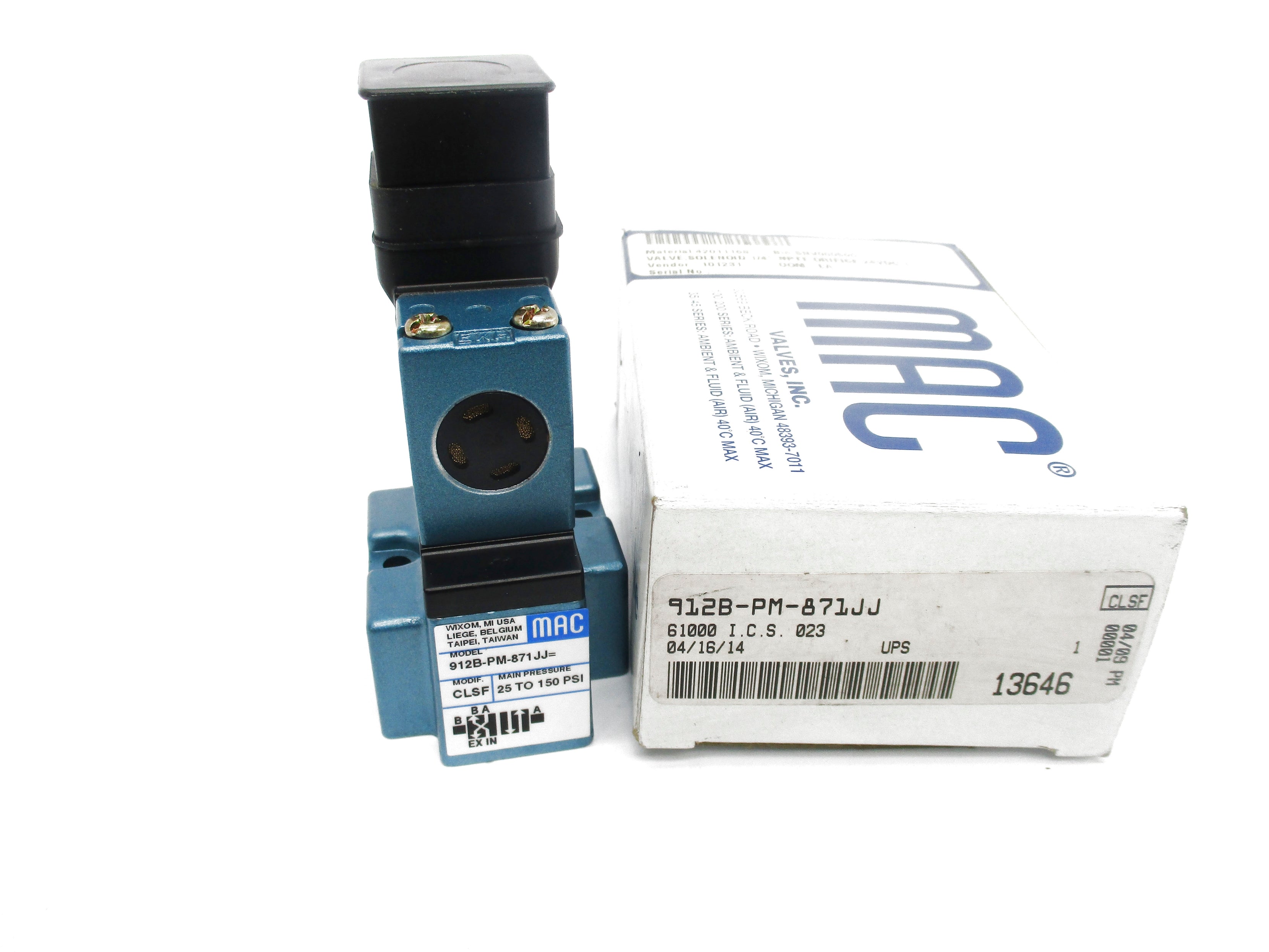 MAC 912B-PM-871JJ 24VDC 25-150PSI NSMP
