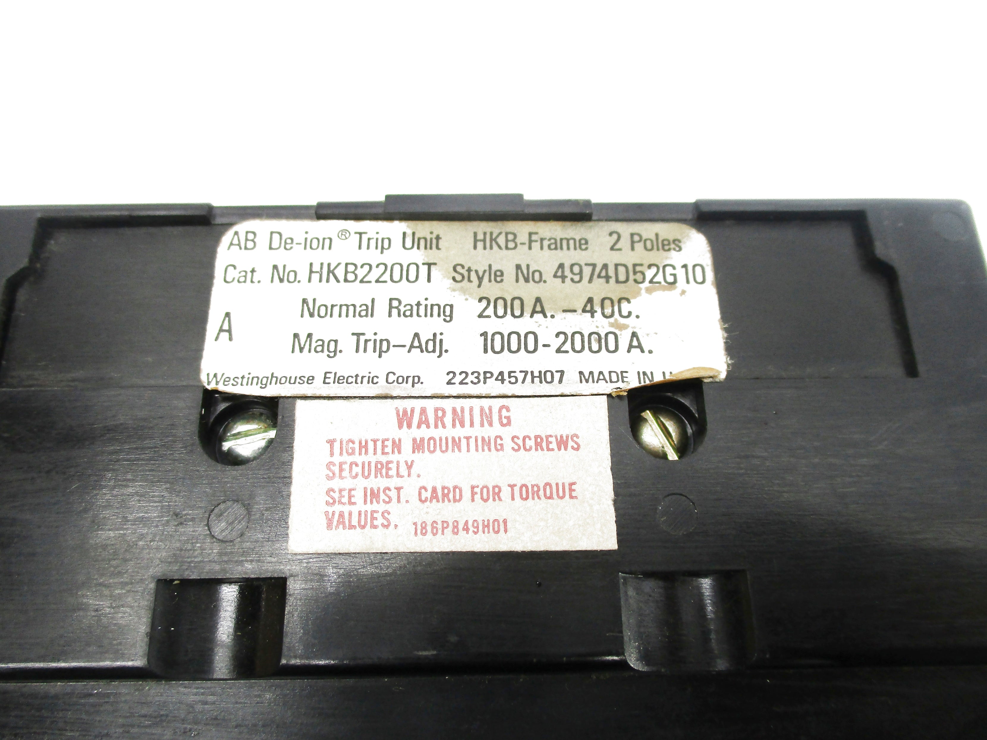 WESTINGHOUSE HKB2200T UNMP