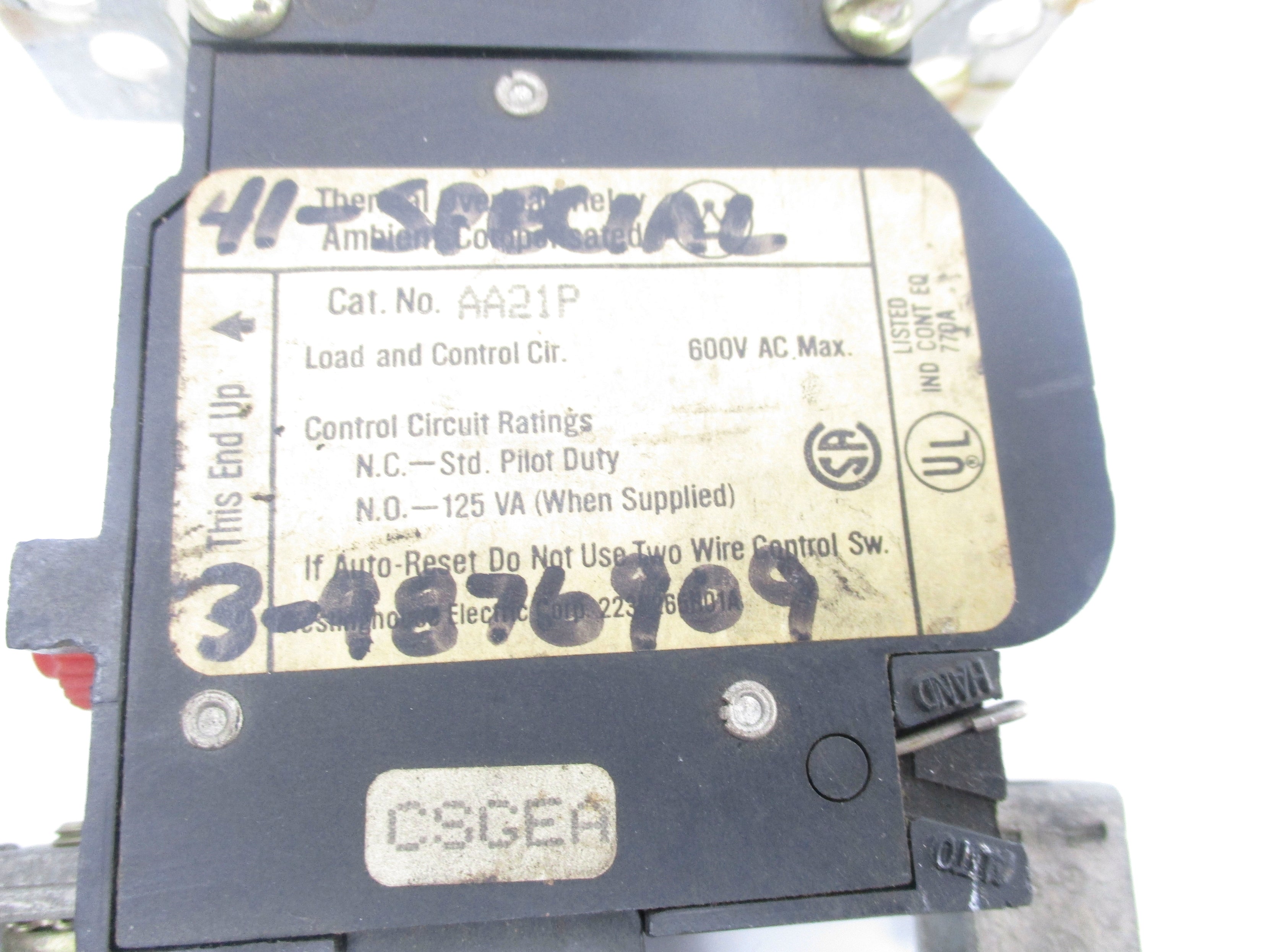 WESTINGHOUSE AA21P 600VAC NSNP