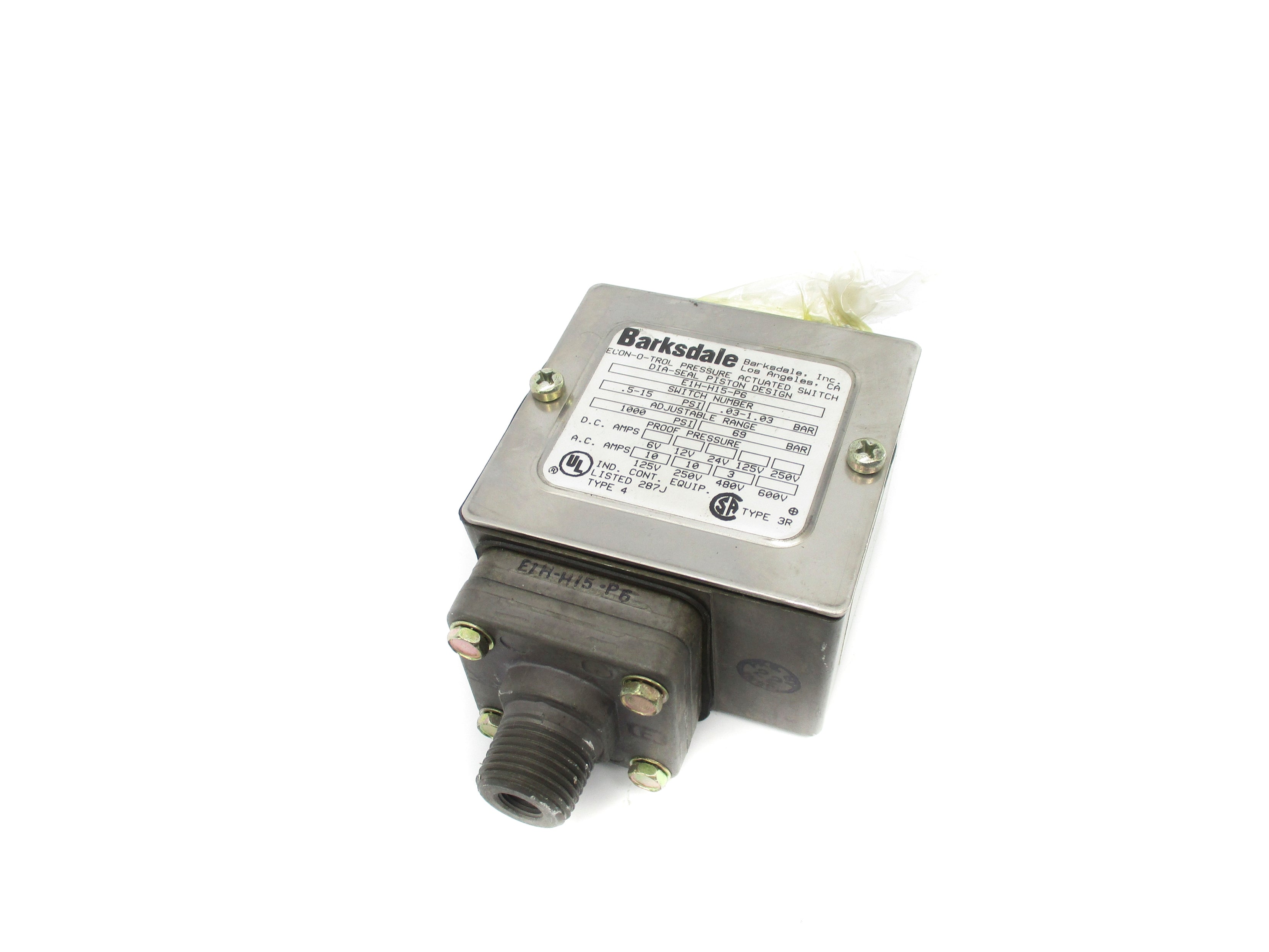 BARKSDALE E1H-H15-P6 1000PSI NSNP