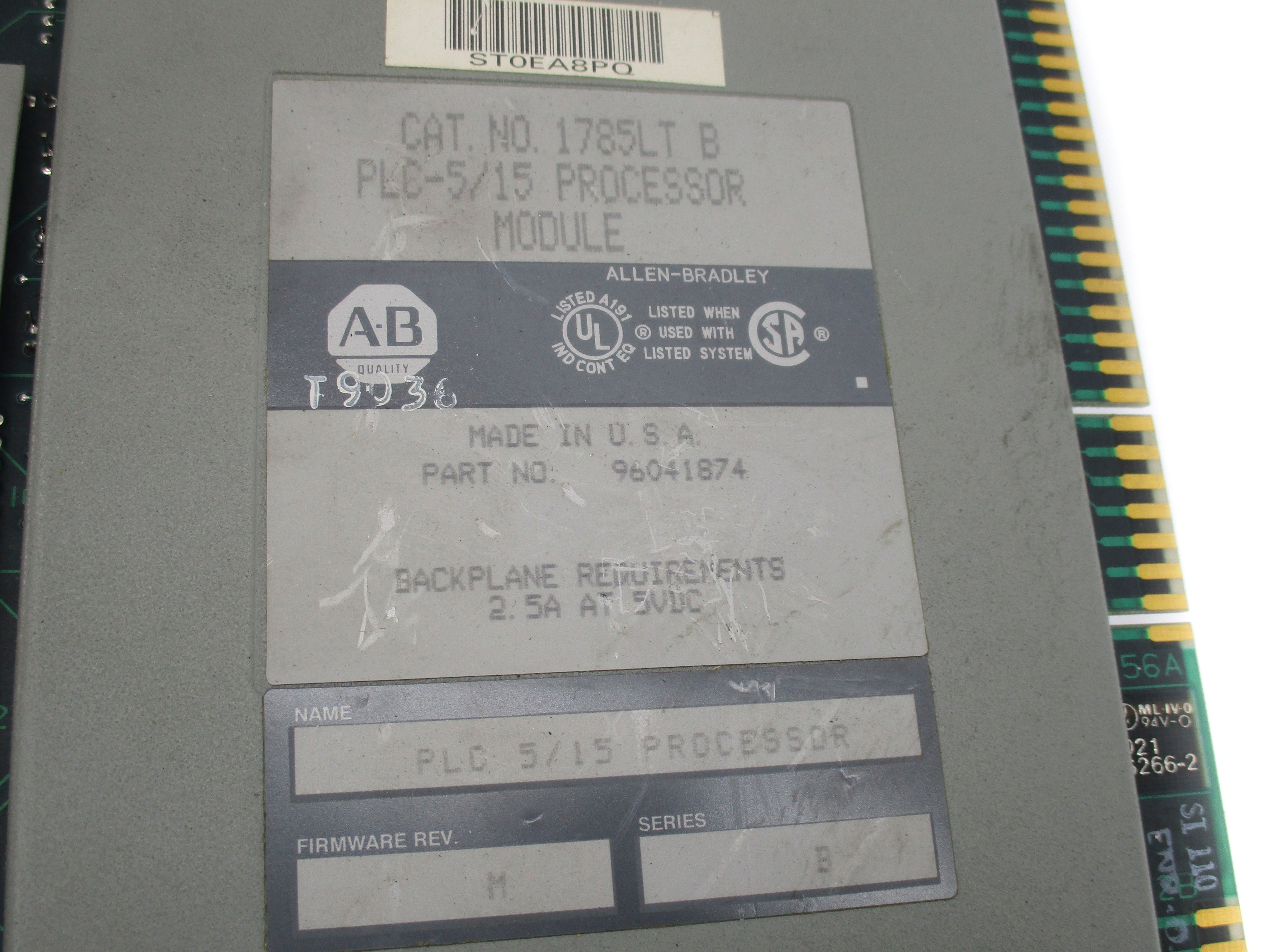 ALLEN BRADLEY 1785LT SER. B F/W M (NO KEY) UNMP