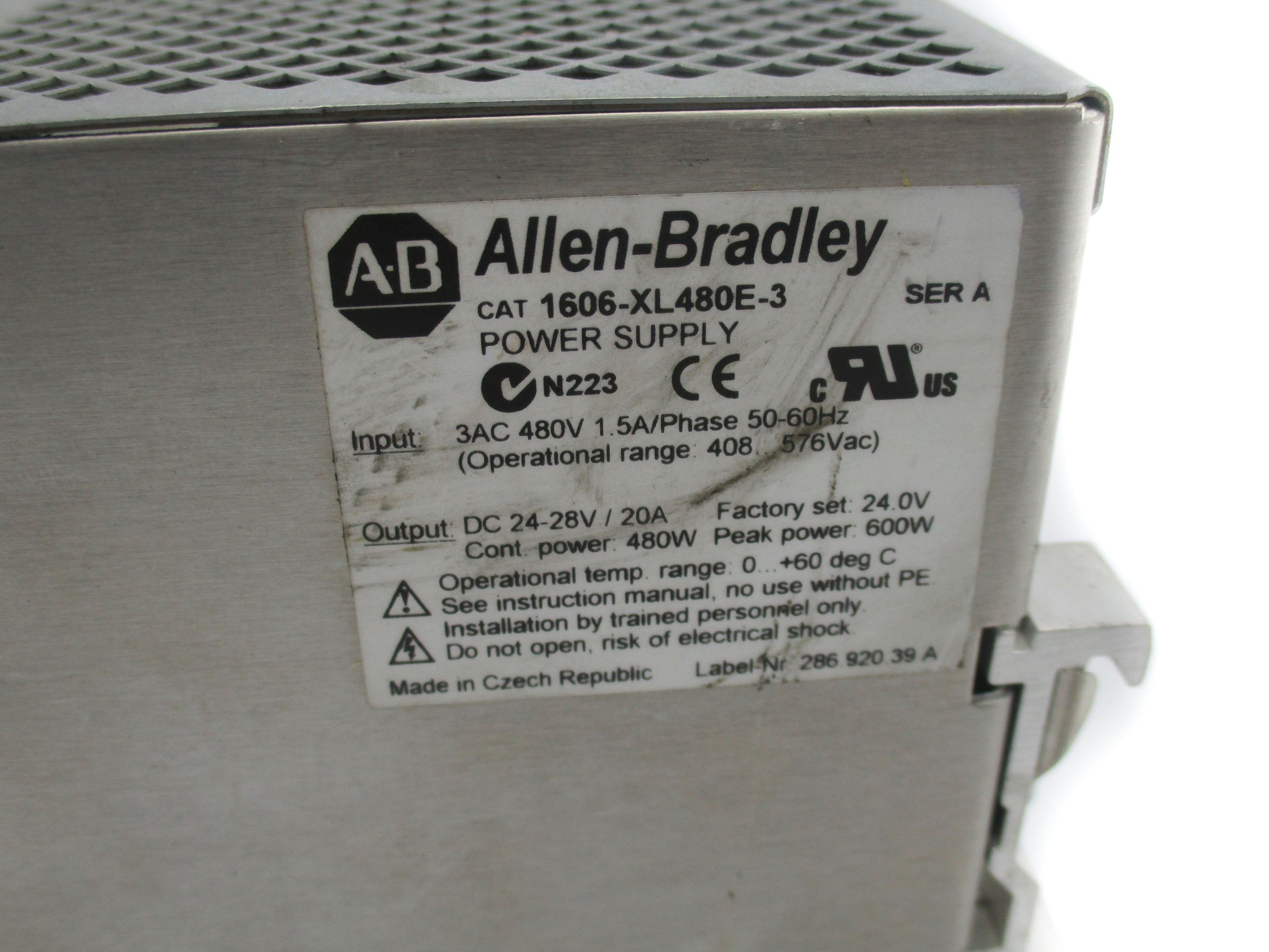 ALLEN BRADLEY 1606-XL480E-3 SER. A NSNP
