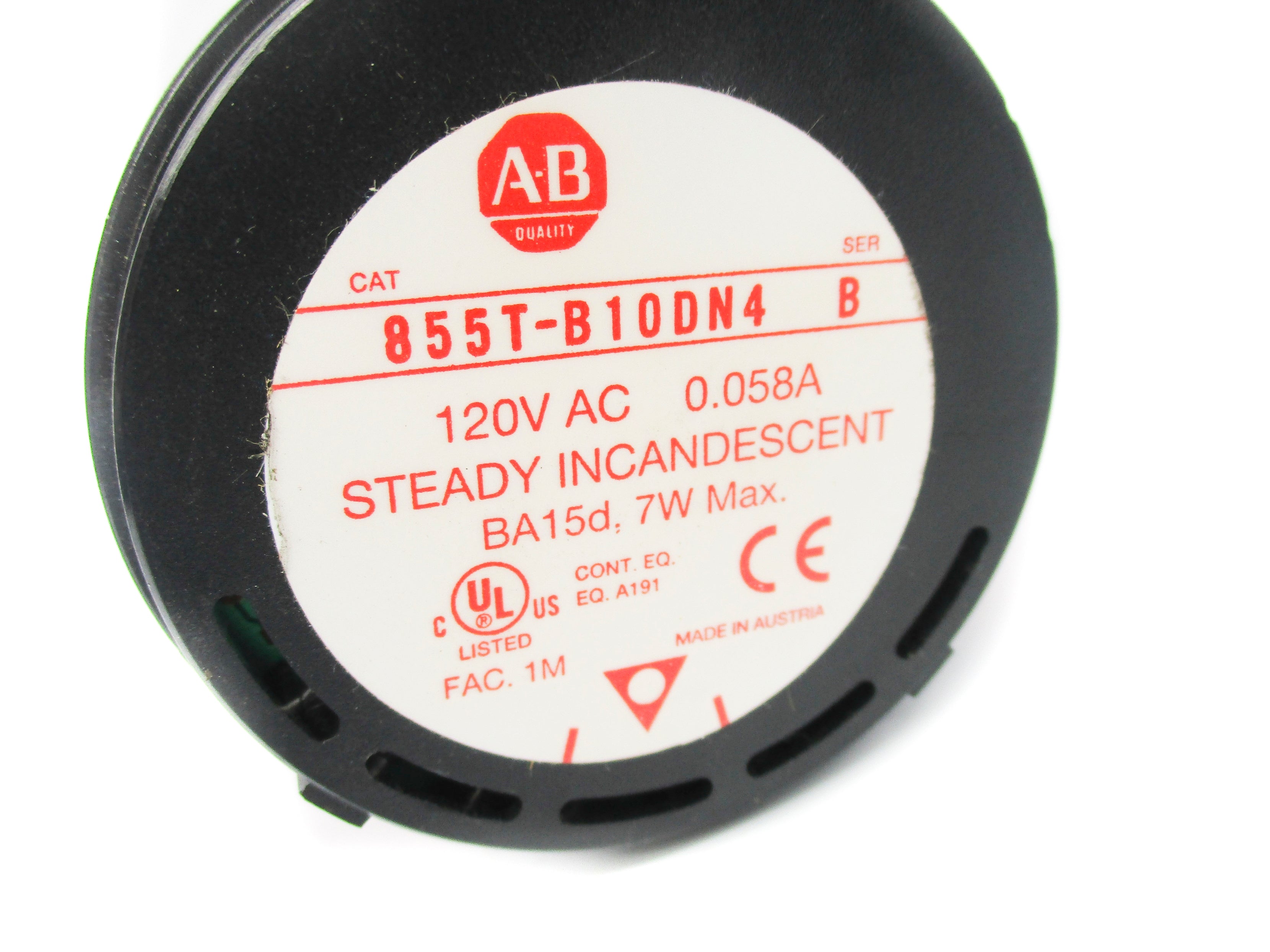 ALLEN BRADLEY 855T-B10DN4 SER. B (NO BULB) NSNP