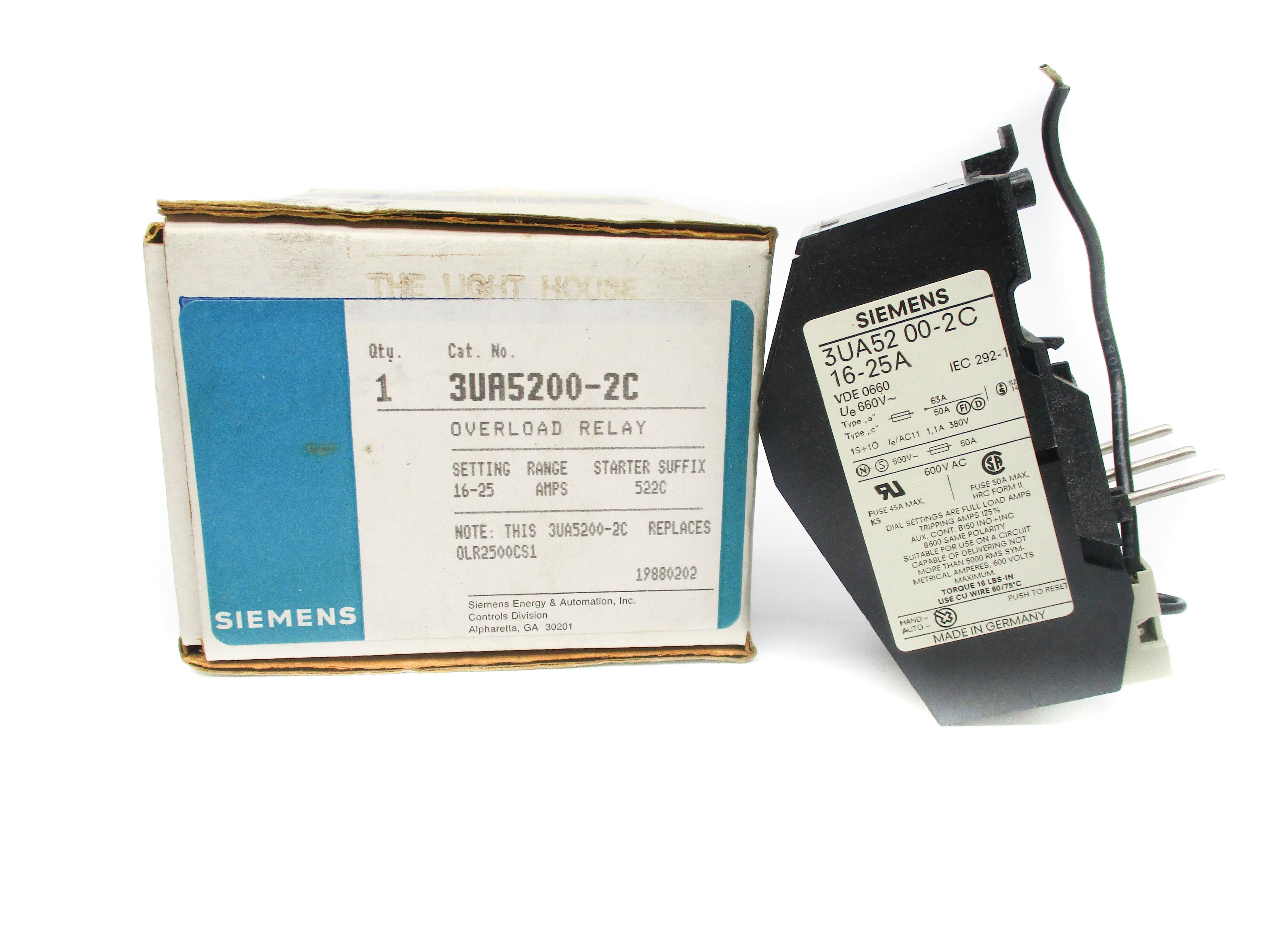 SIEMENS 3UA5200-2C 16-25A 600VAC NSMP