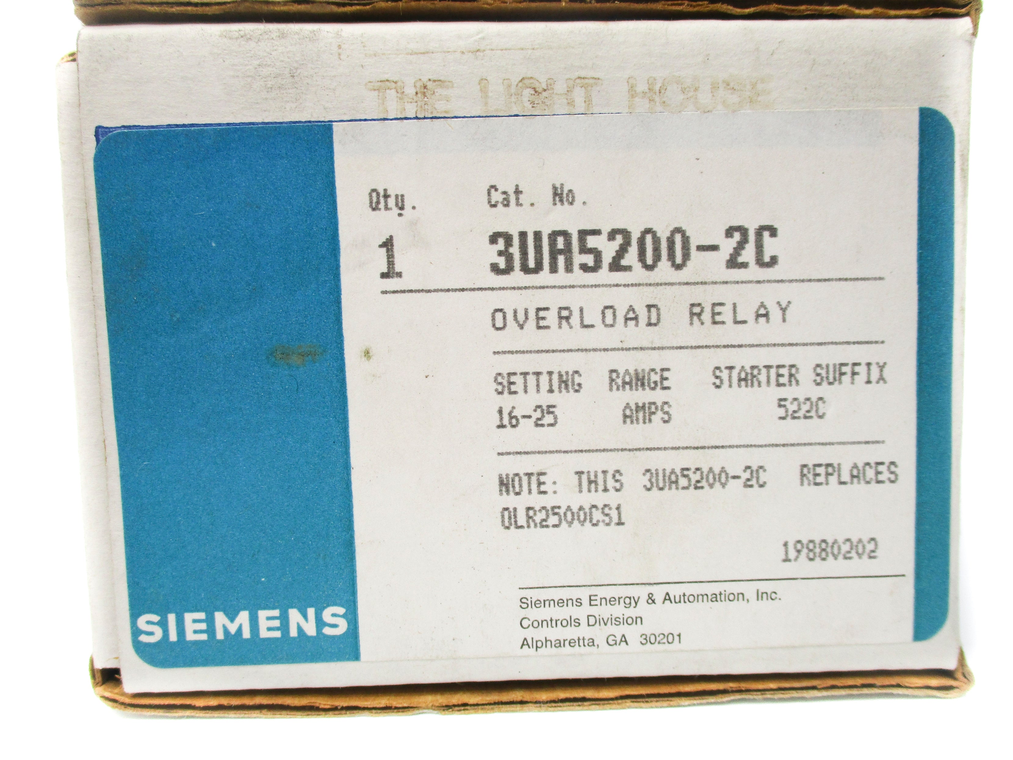 SIEMENS 3UA5200-2C 16-25A 600VAC NSMP