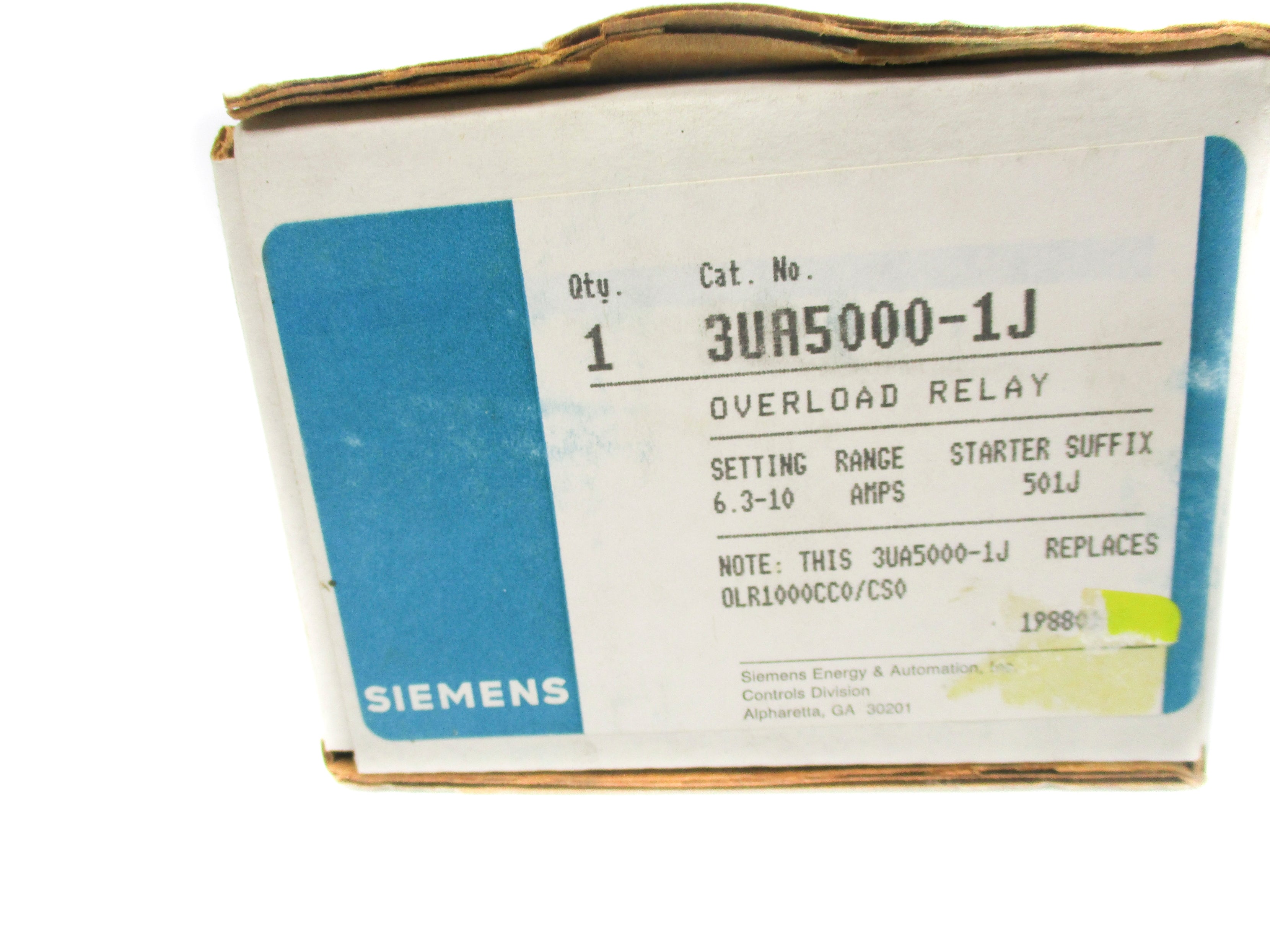 SIEMENS 3UA5000-1J 6.3-10A 600VAC NSMP
