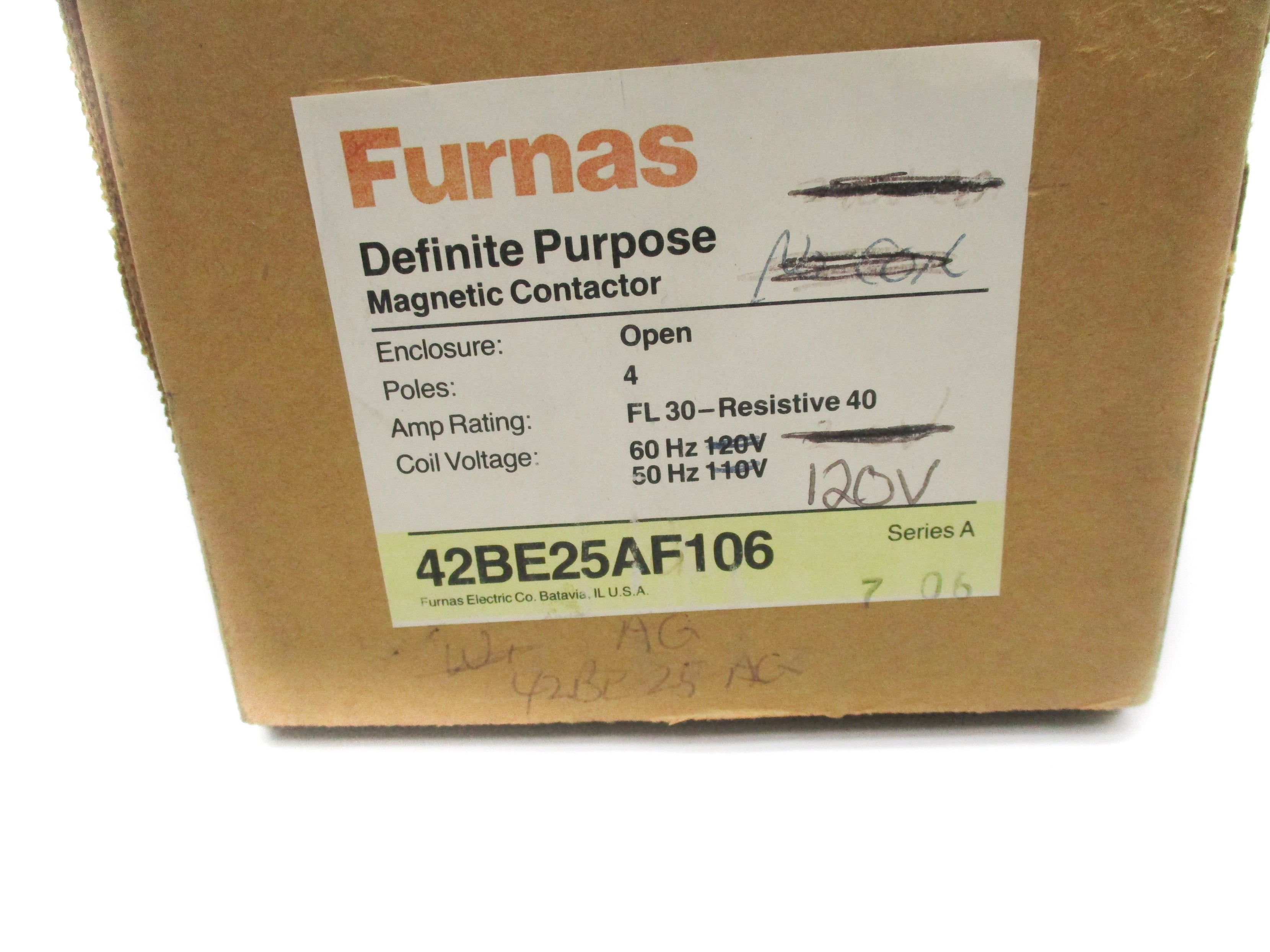 FURNAS 42BE25AF106 SER. A 110-120V NSMP