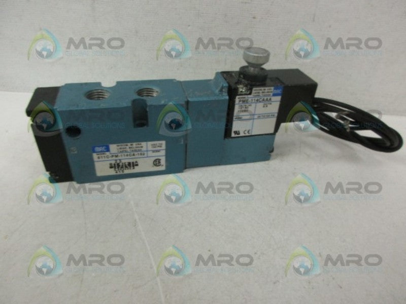 MAC 811C-PM-114CA-152 W/ PME-114CAAA SOLENOID VALVE *USED*