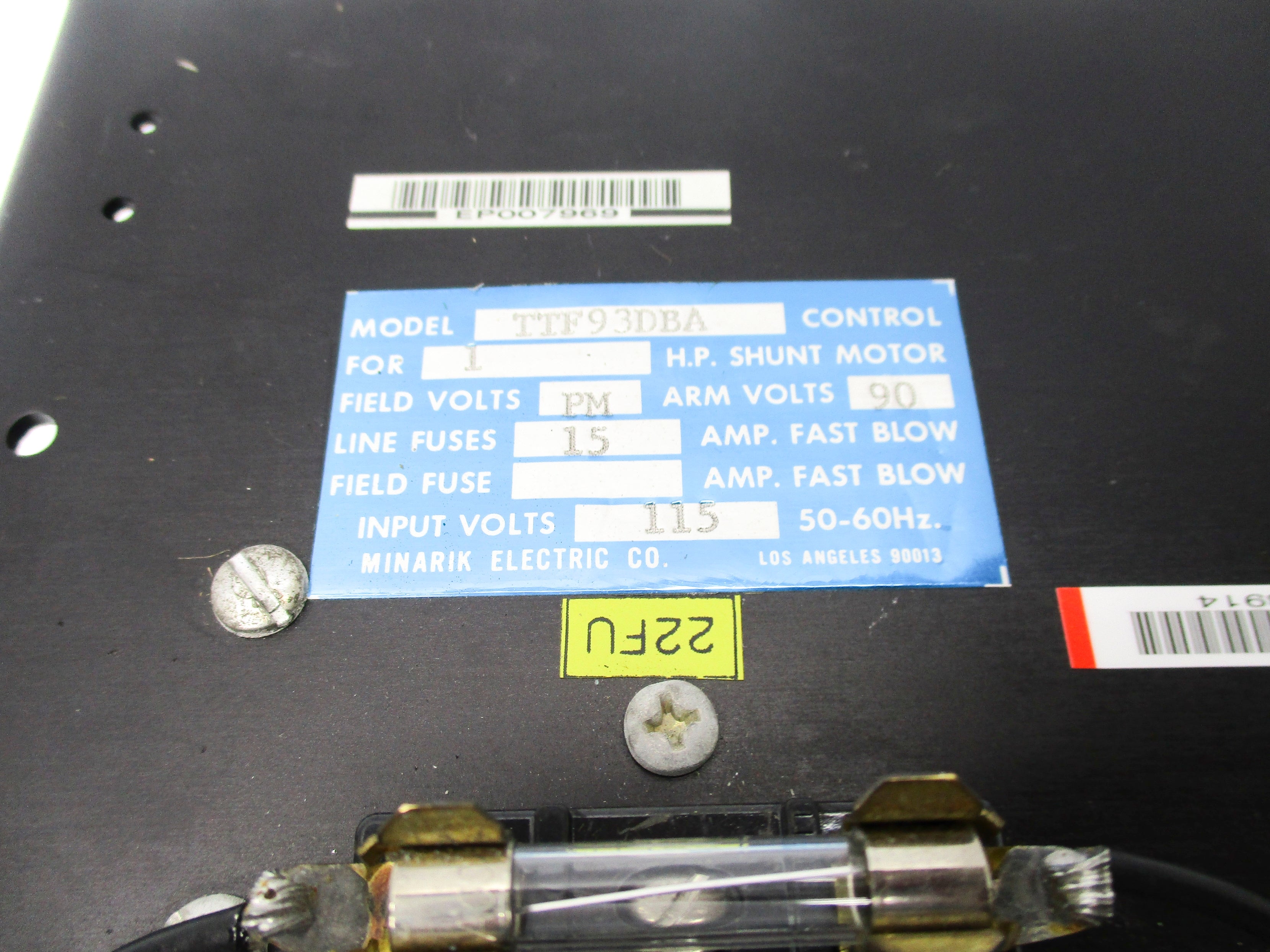 MINARIK ELECTRIC TTF93DBA UNMP