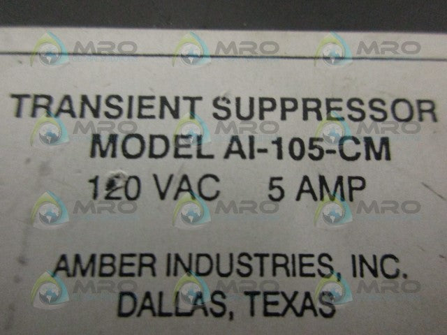 AMBER INDUSTRIES AI-105-CM 5 AMP TRANSIENT SUPPRESSOR *USED