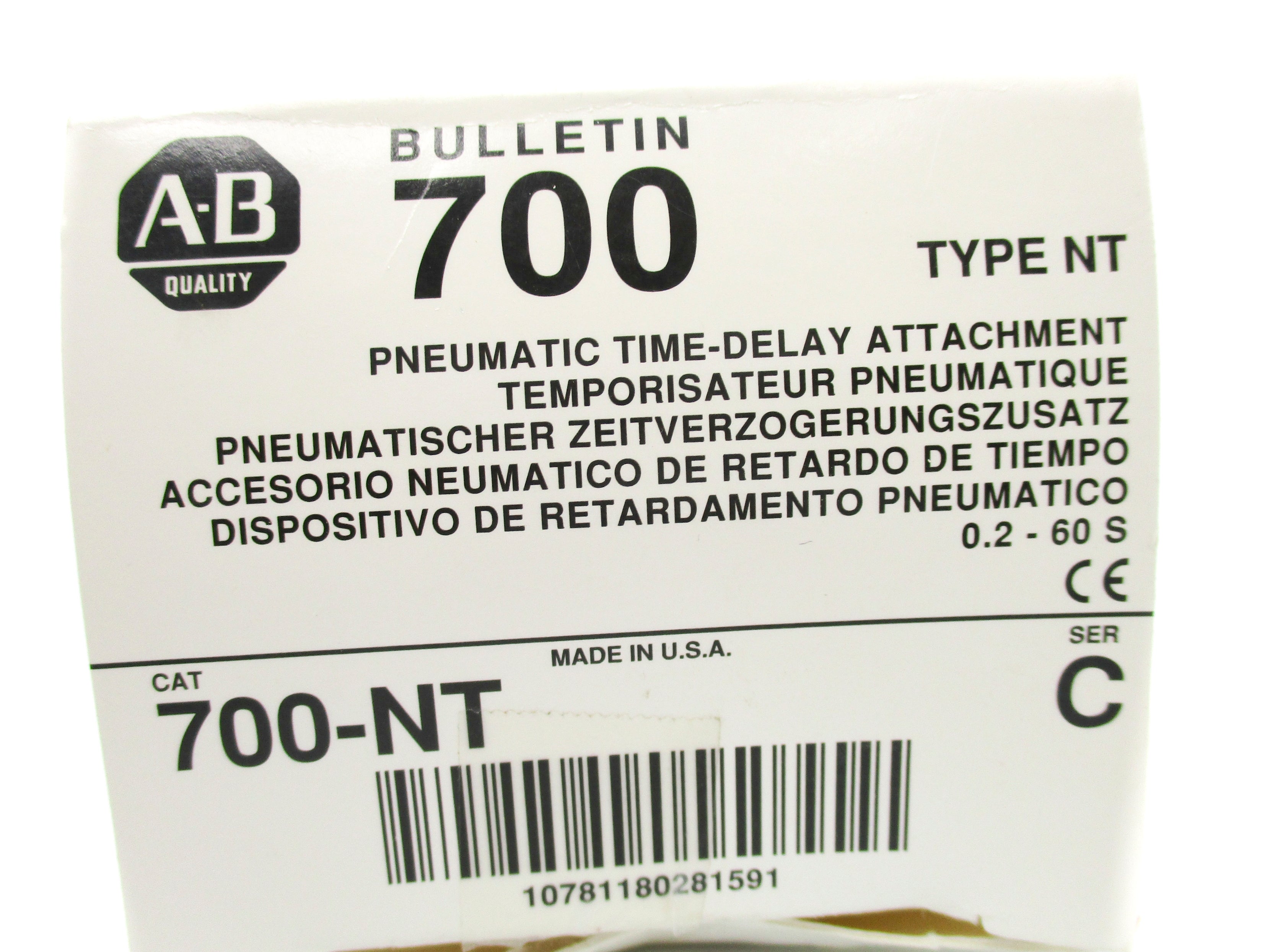ALLEN BRADLEY 700-NT SER. C 0.2-60SEC (WH) NSMP