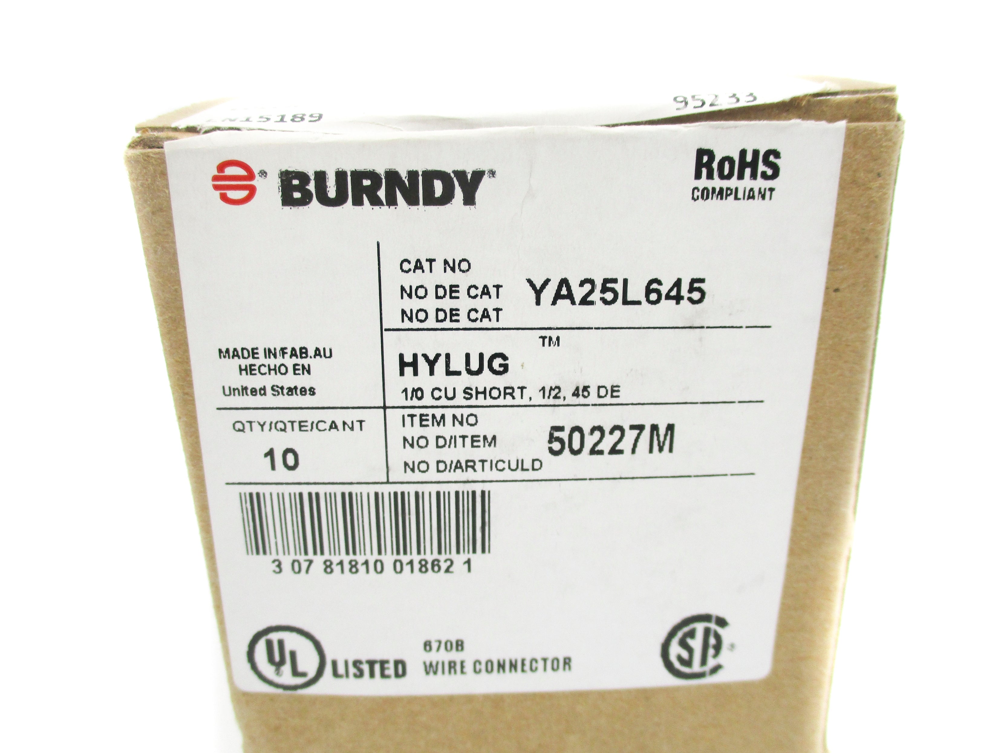 BURNDY YA25L645 (PKG OF 10) NSMP