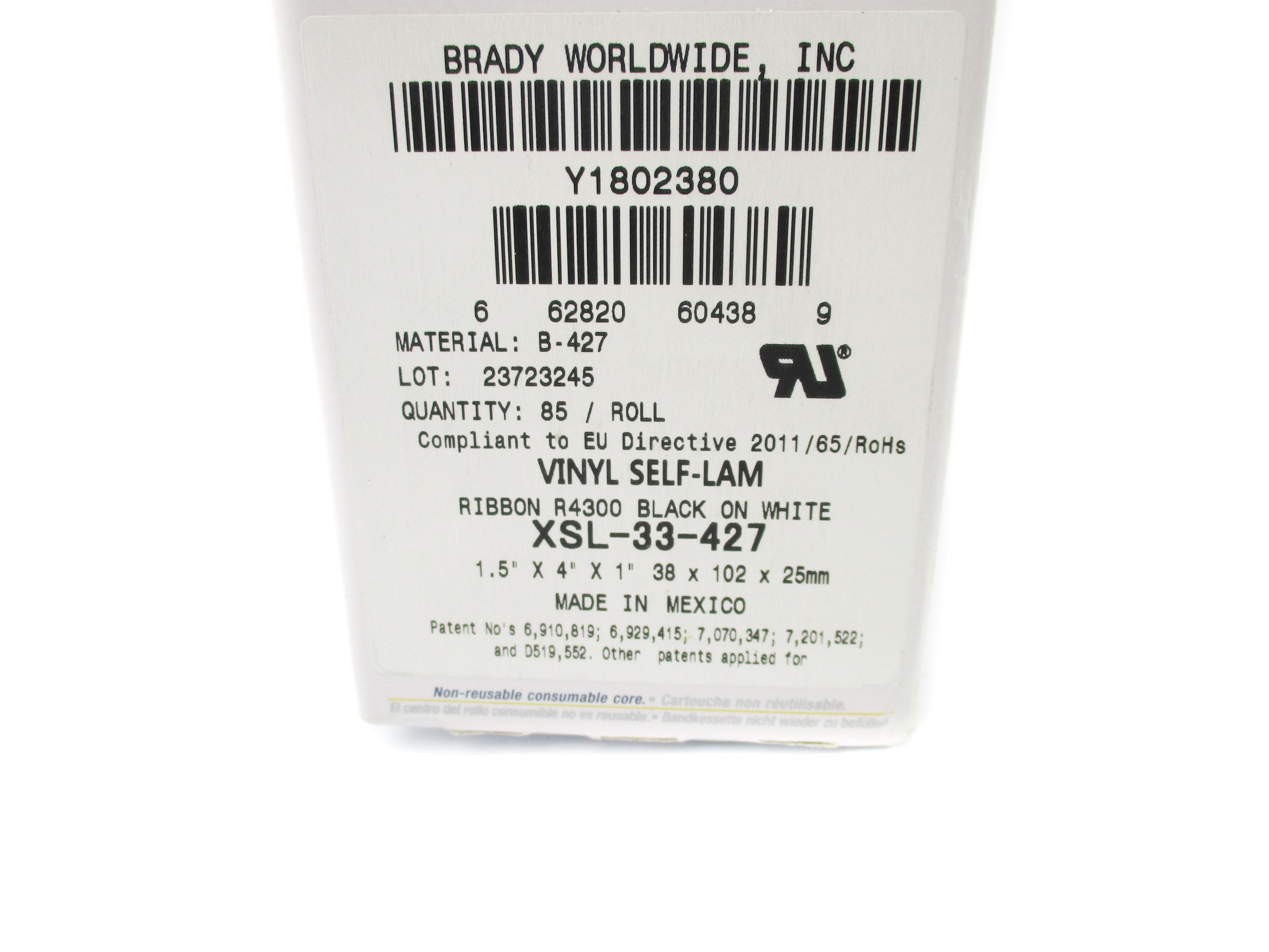 BRADY XSL-33-427 (PKG OF 85) NSMP