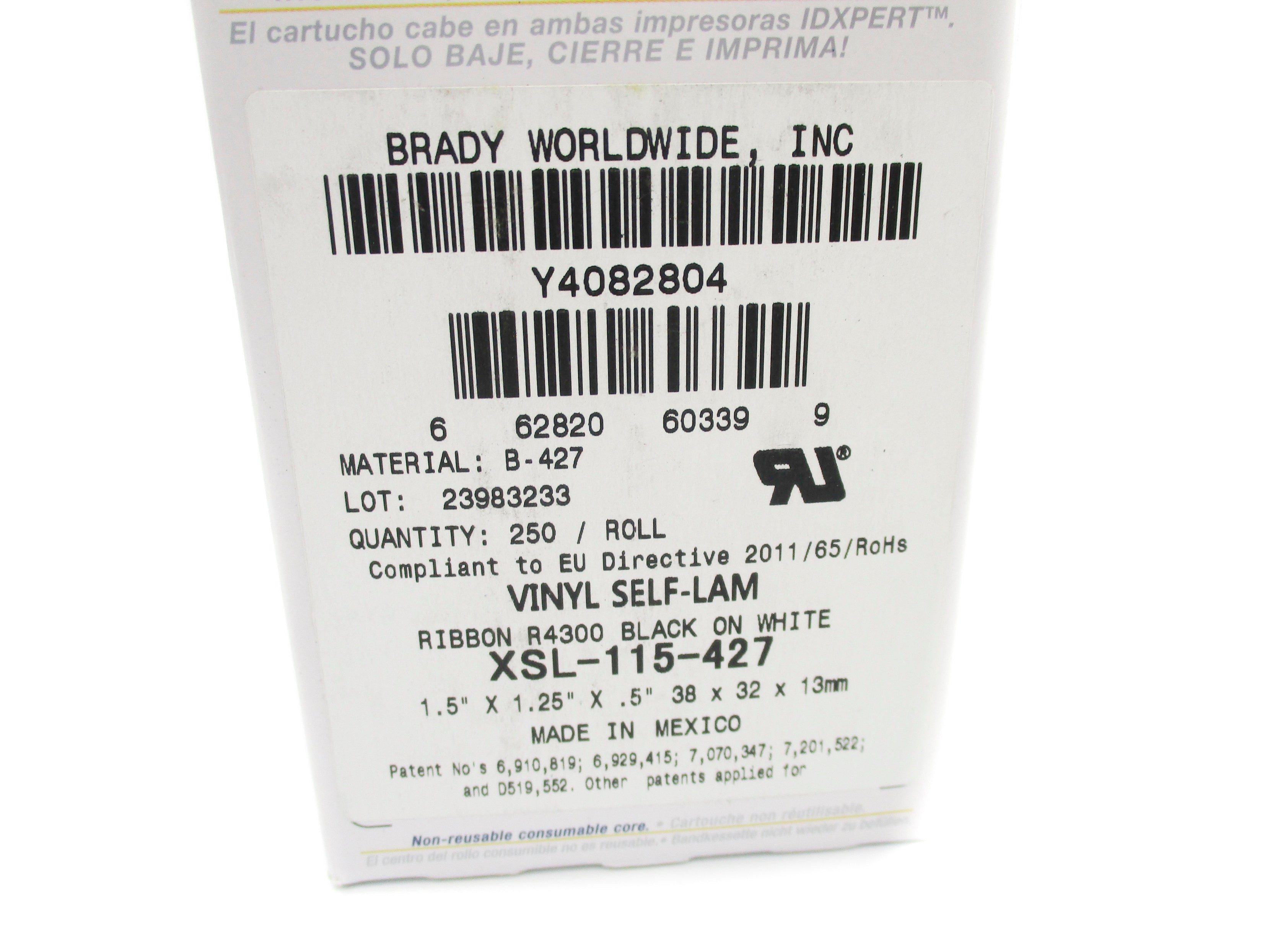 BRADY XSL-115-427 NSMP