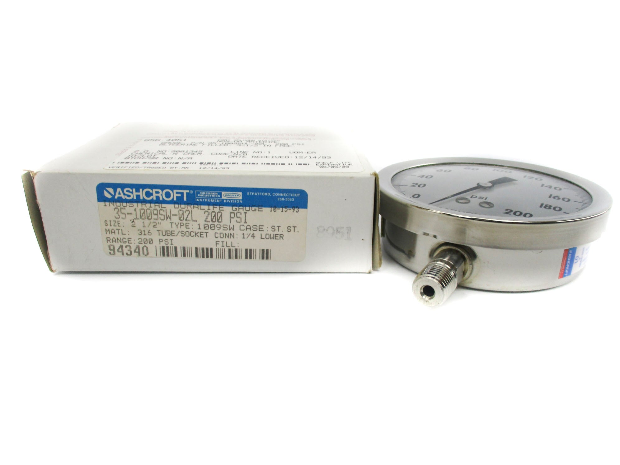 ASHCROFT 35-1009SW-02L200 0-200PSI NSMP