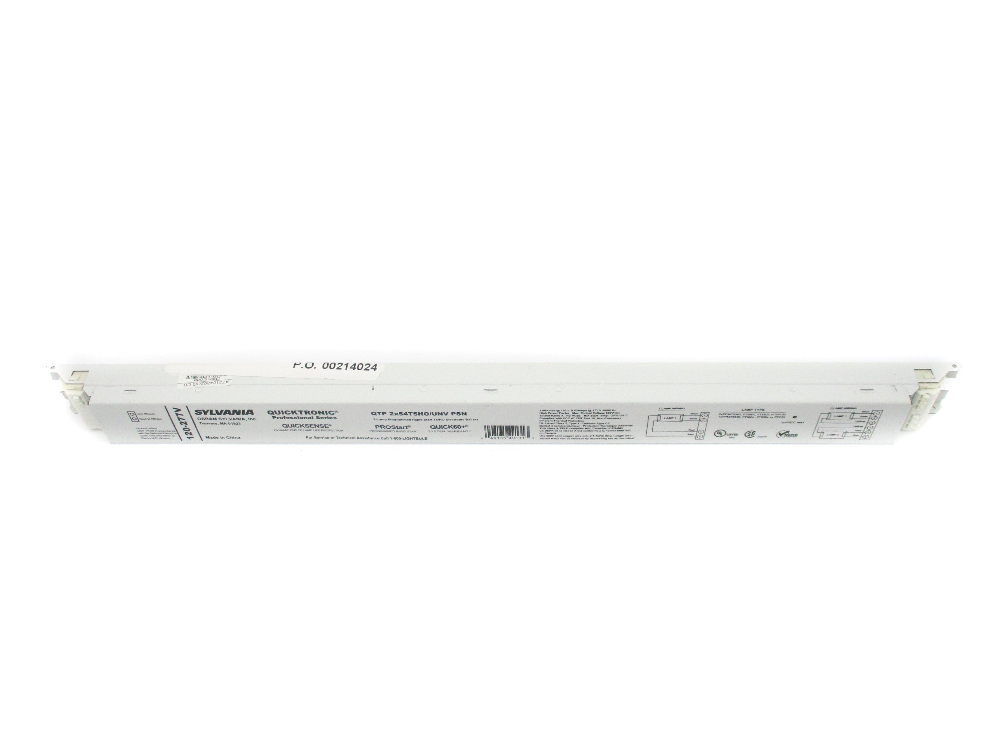 SYLVANIA QTP2X54T5HO/UNVPSN NSNP