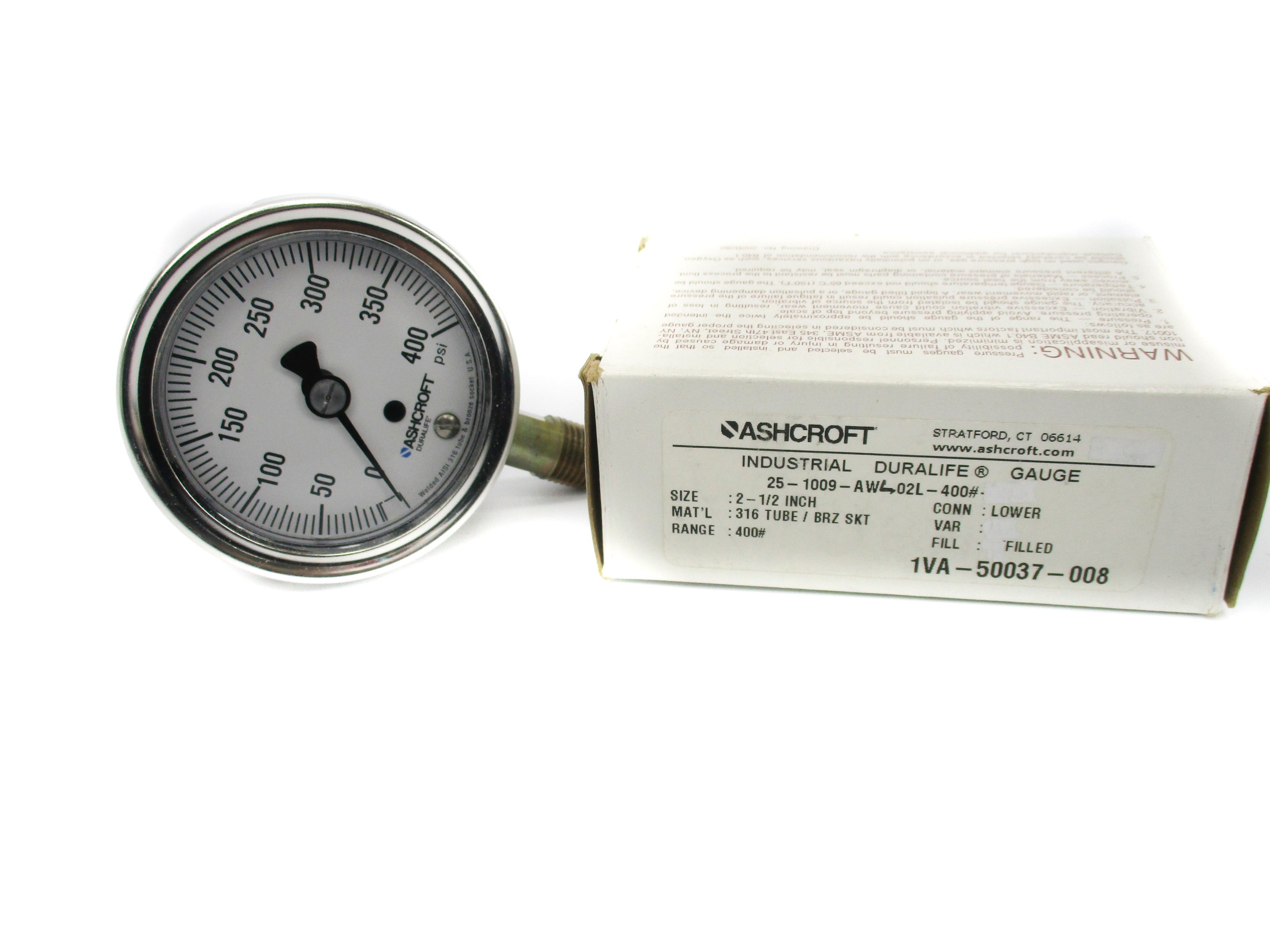 ASHCROFT 25-1009-AWL-0-400 0-400PSI NSMP