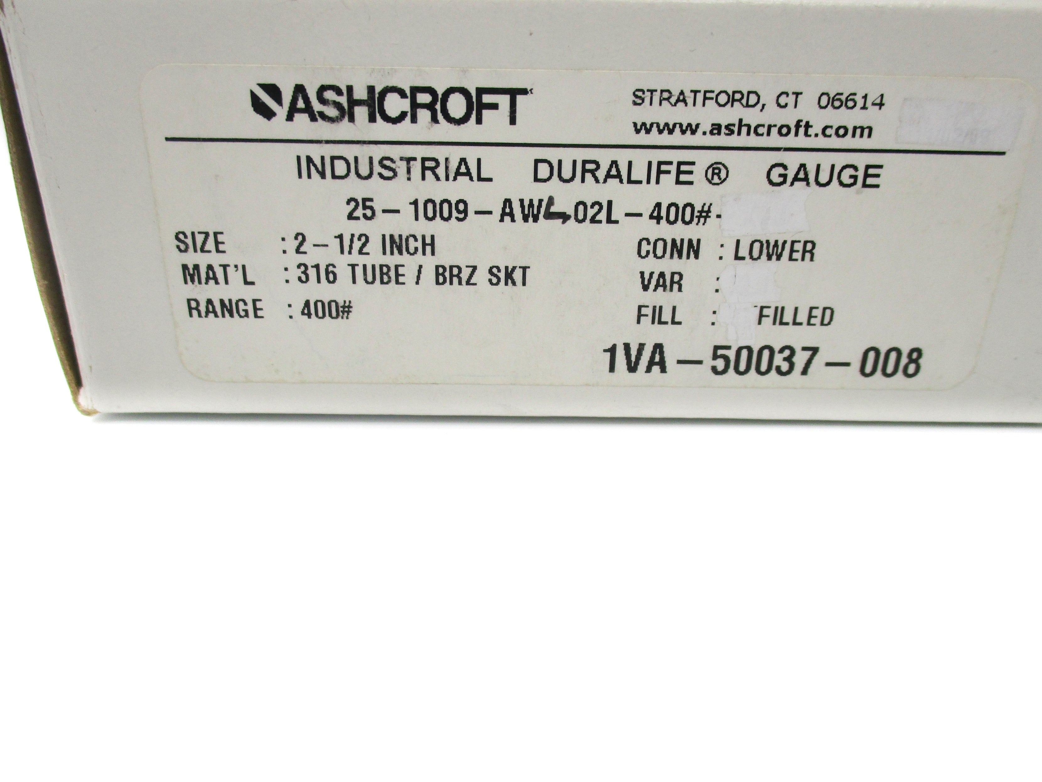 ASHCROFT 25-1009-AWL-0-400 0-400PSI NSMP