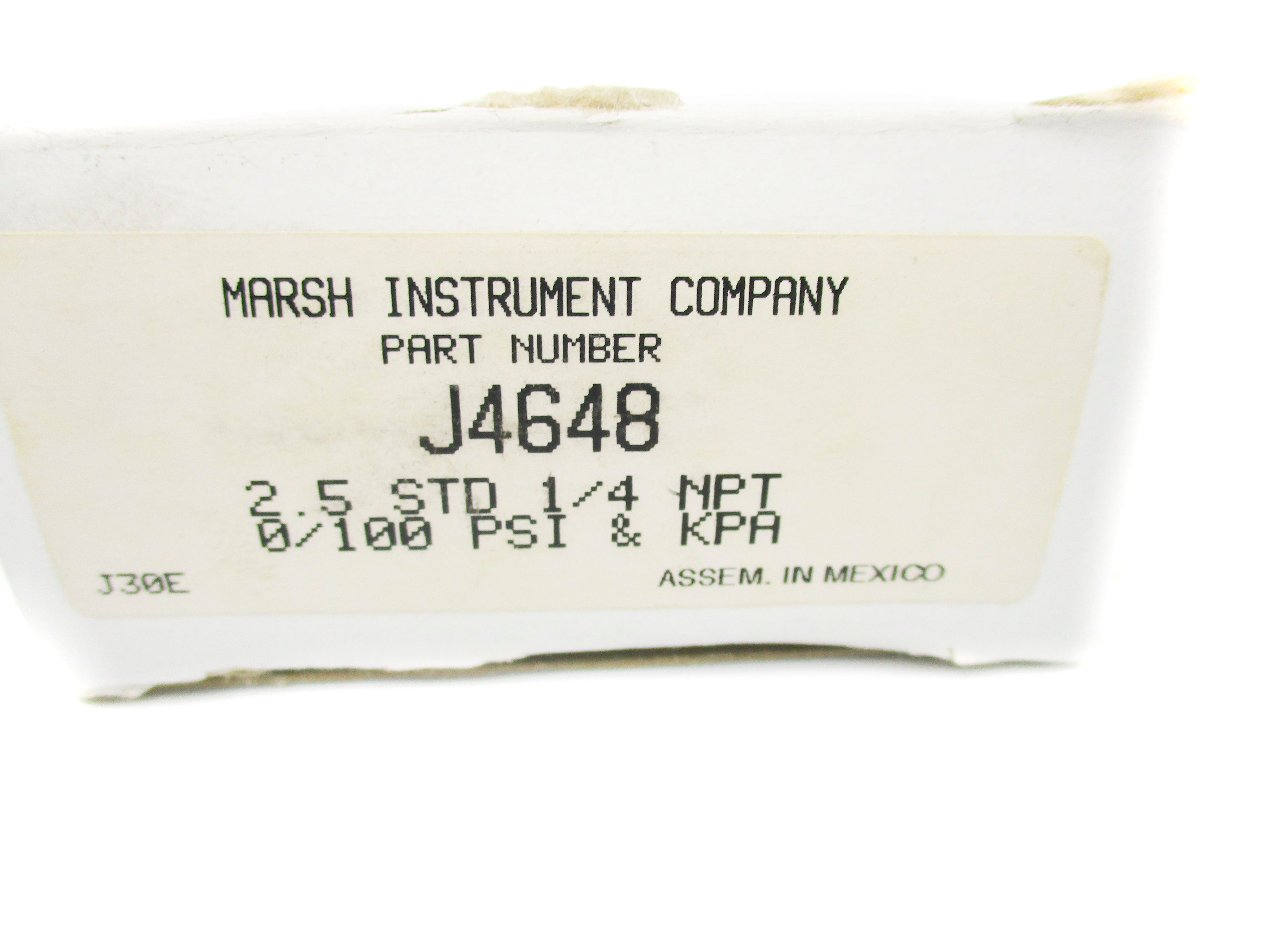 MARSH J4648 0-100PSI NSMP