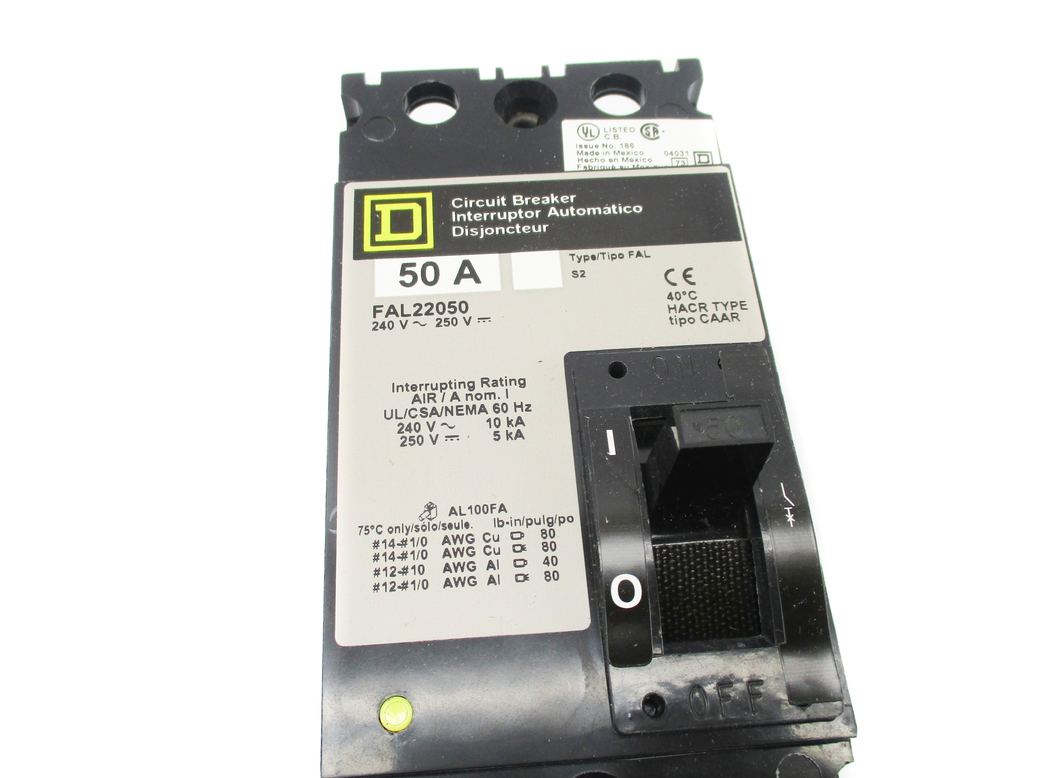 SQUARE D FAL22050 SER. S2 50A 250V NSMP