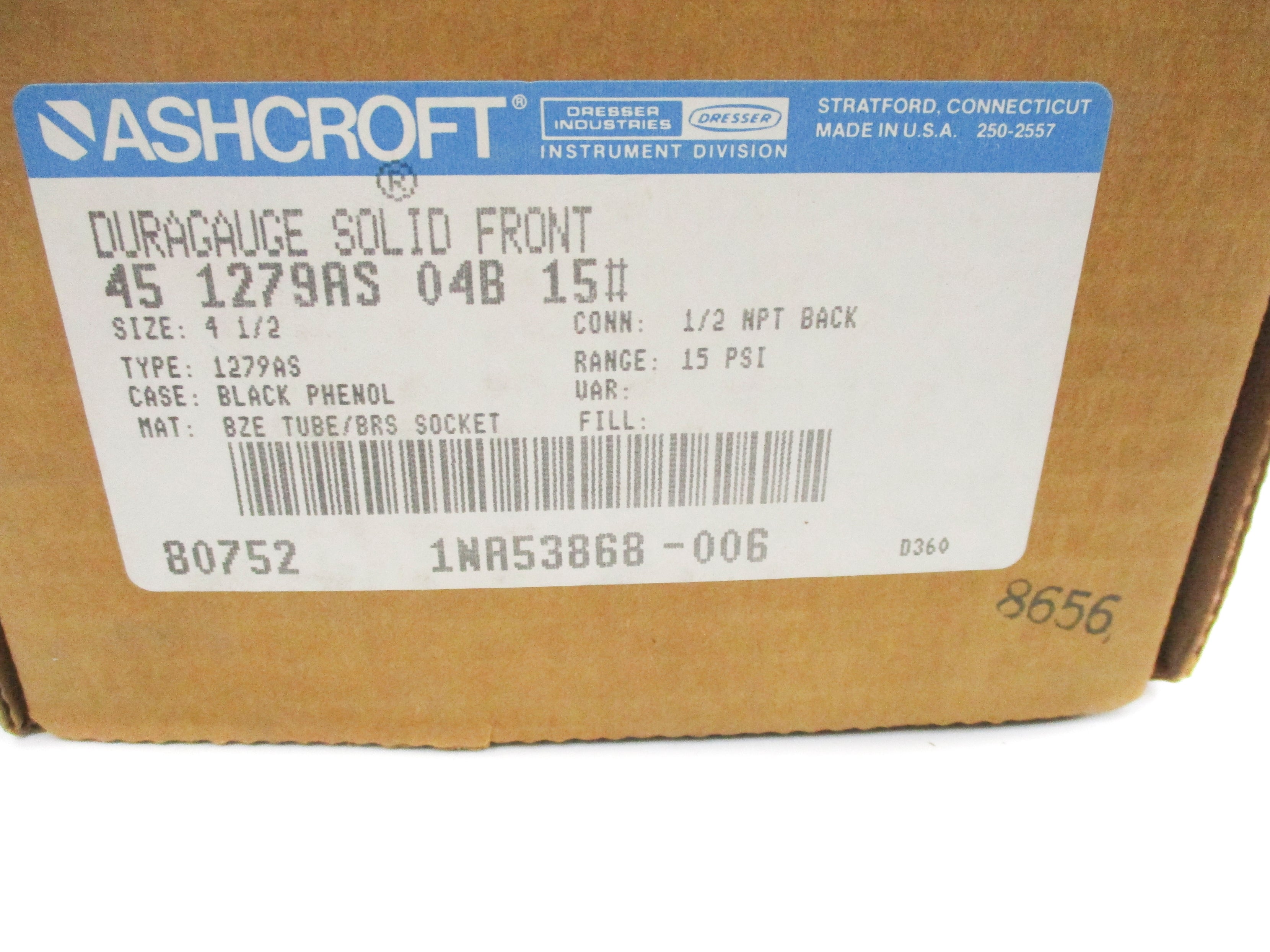 ASHCROFT 451279AS04B15# 0-15PSI NSMP