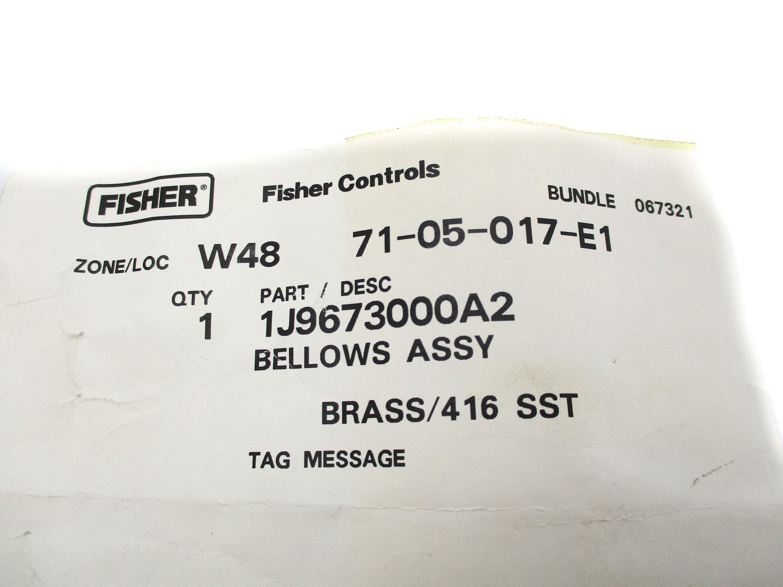 FISHER CONTROLS 1J9673000A2 NSNP