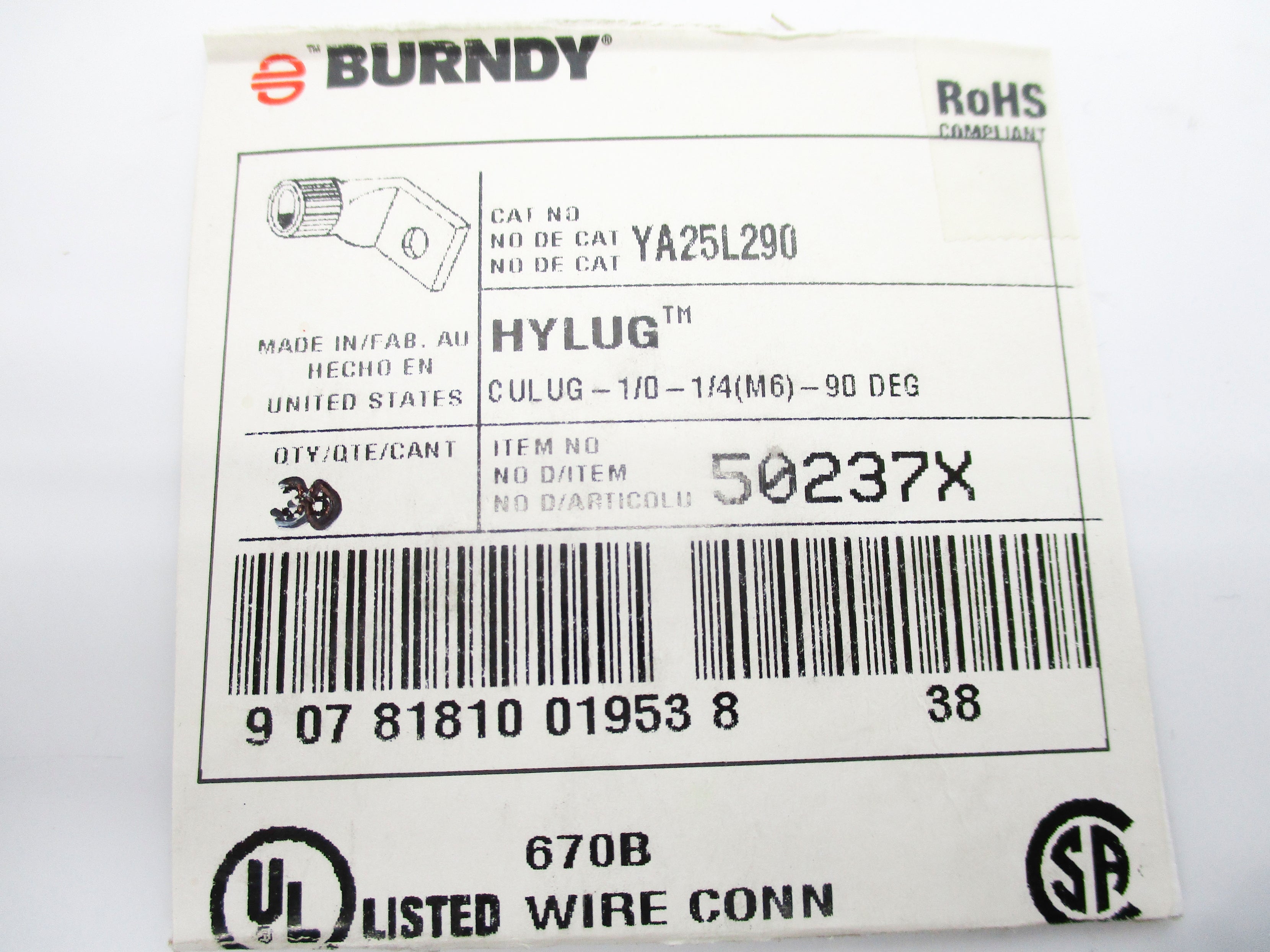 BURNDY YA25L290 NSNP