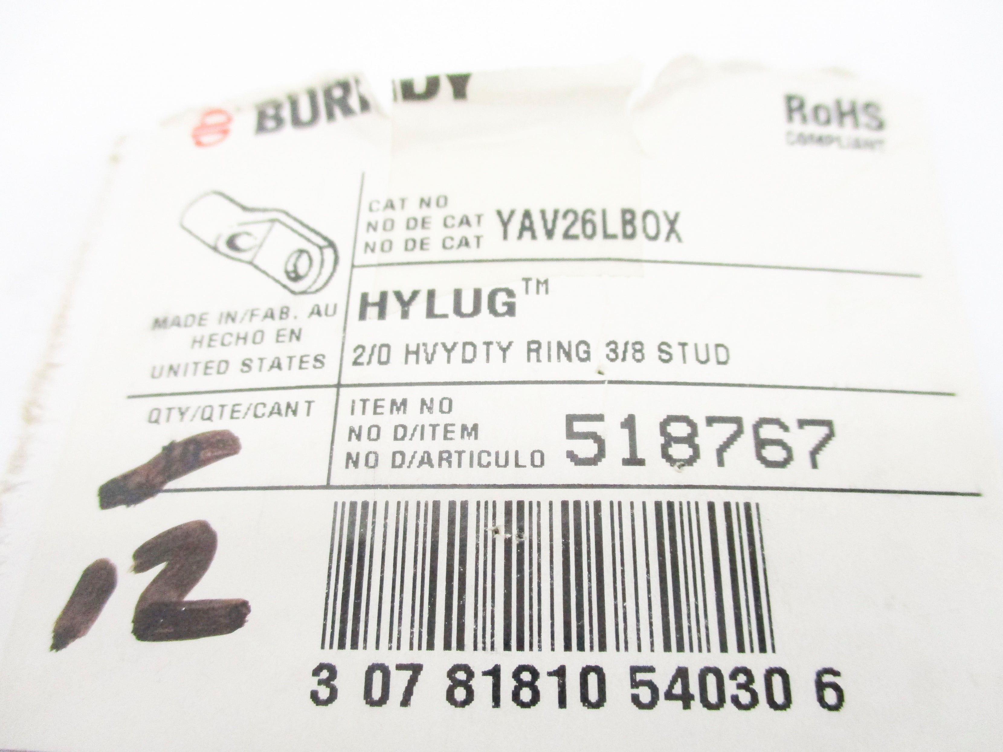 BURNDY YAV26LBOX NSNP