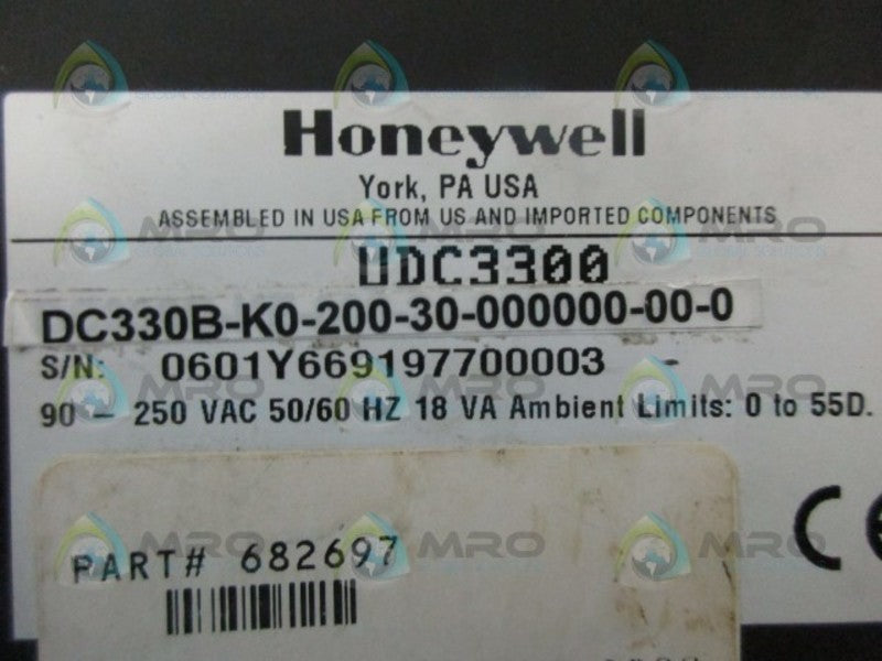 HONEYWELL UDC3300 DC330B-K0-200-30-000000-00-0 TEMP. CONTROLLER *NEW NO BOX*